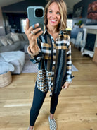 All My Attention Contrasting Plaid Button-Down Top-Aemi & Co-Anna Kaytes Boutique, Women's Fashion Boutique in Grinnell, Iowa