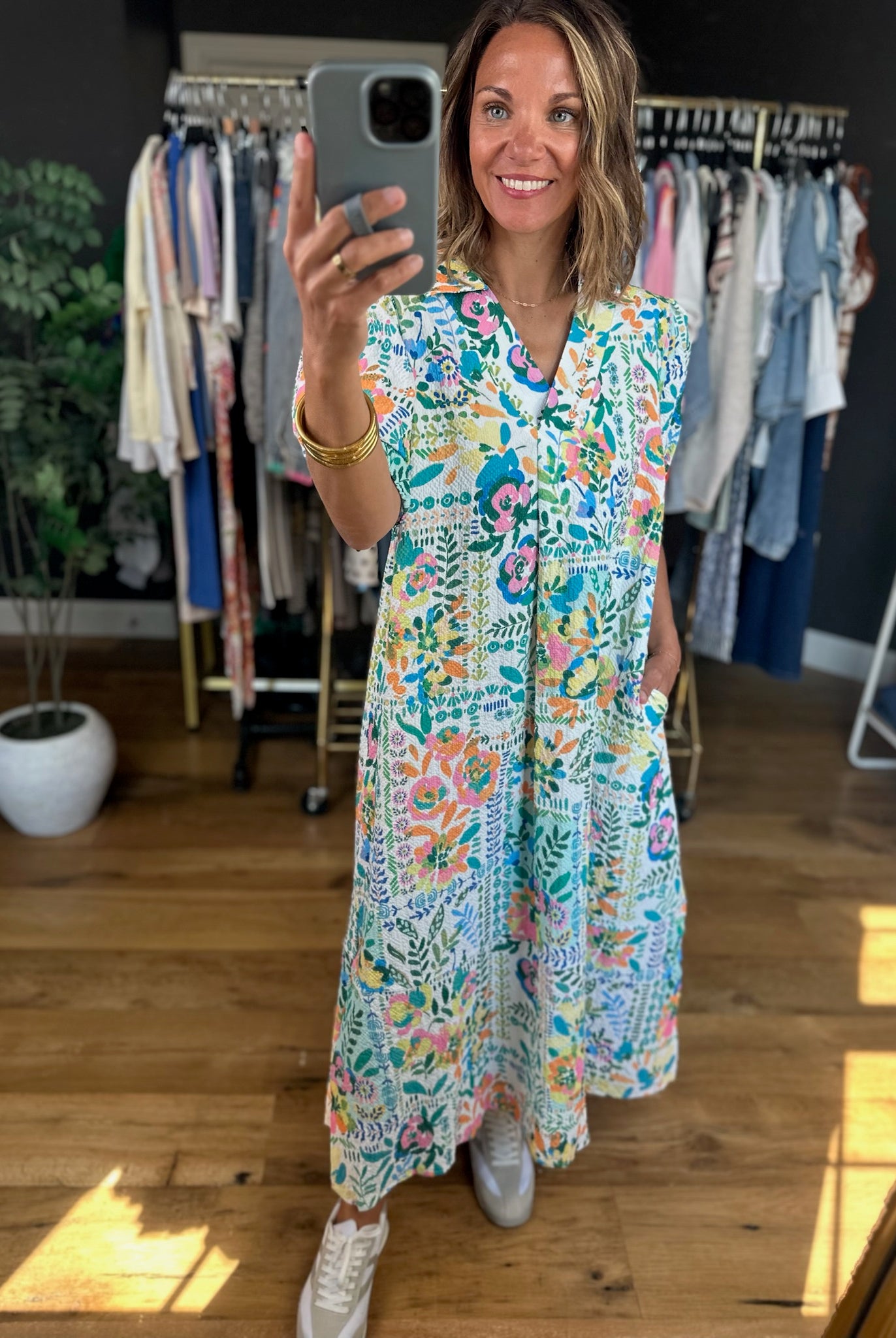 Southern Charm Floral Dress-Dresses-Umgee-Anna Kaytes Boutique, Women's Fashion Boutique in Grinnell, Iowa