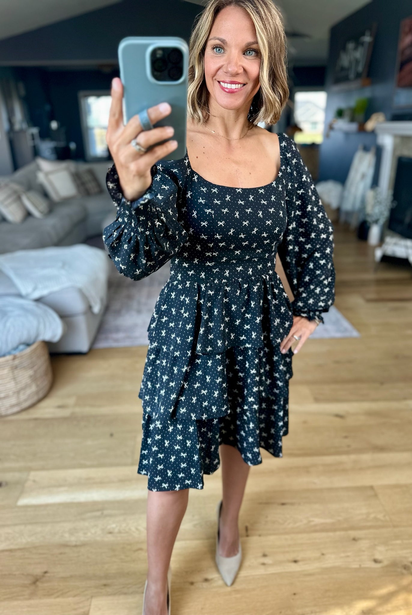 Any Way Possible Tiered Dress - Black-In Loom-Anna Kaytes Boutique, Women's Fashion Boutique in Grinnell, Iowa