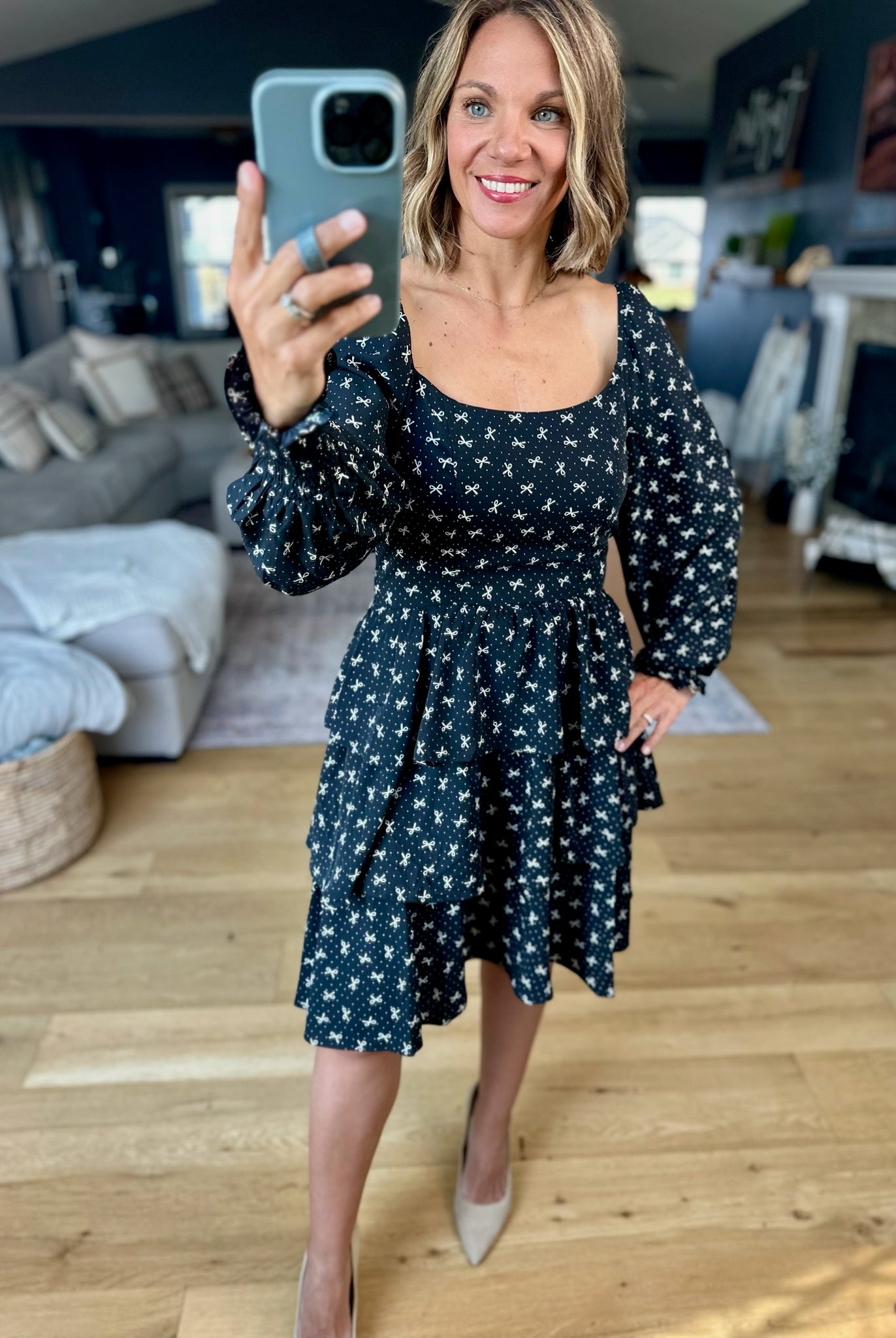 Any Way Possible Tiered Dress - Black-In Loom-Anna Kaytes Boutique, Women's Fashion Boutique in Grinnell, Iowa