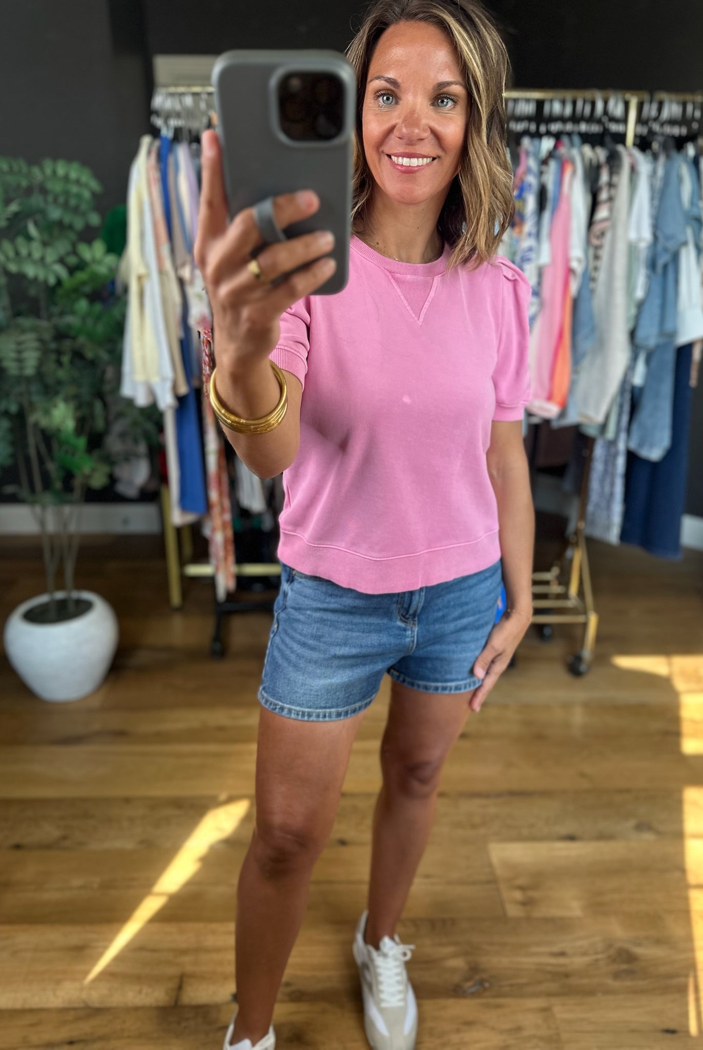 Living The Dream Mineral Wash Top-Short Sleeves-Fate-Anna Kaytes Boutique, Women's Fashion Boutique in Grinnell, Iowa