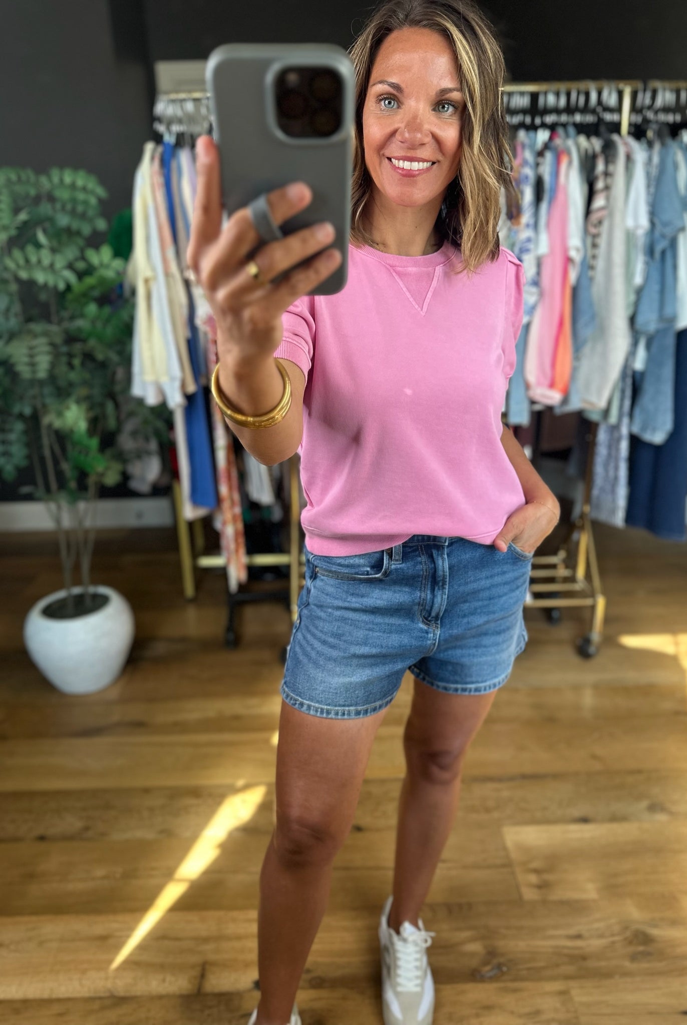 Living The Dream Mineral Wash Top-Short Sleeves-Fate-Anna Kaytes Boutique, Women's Fashion Boutique in Grinnell, Iowa