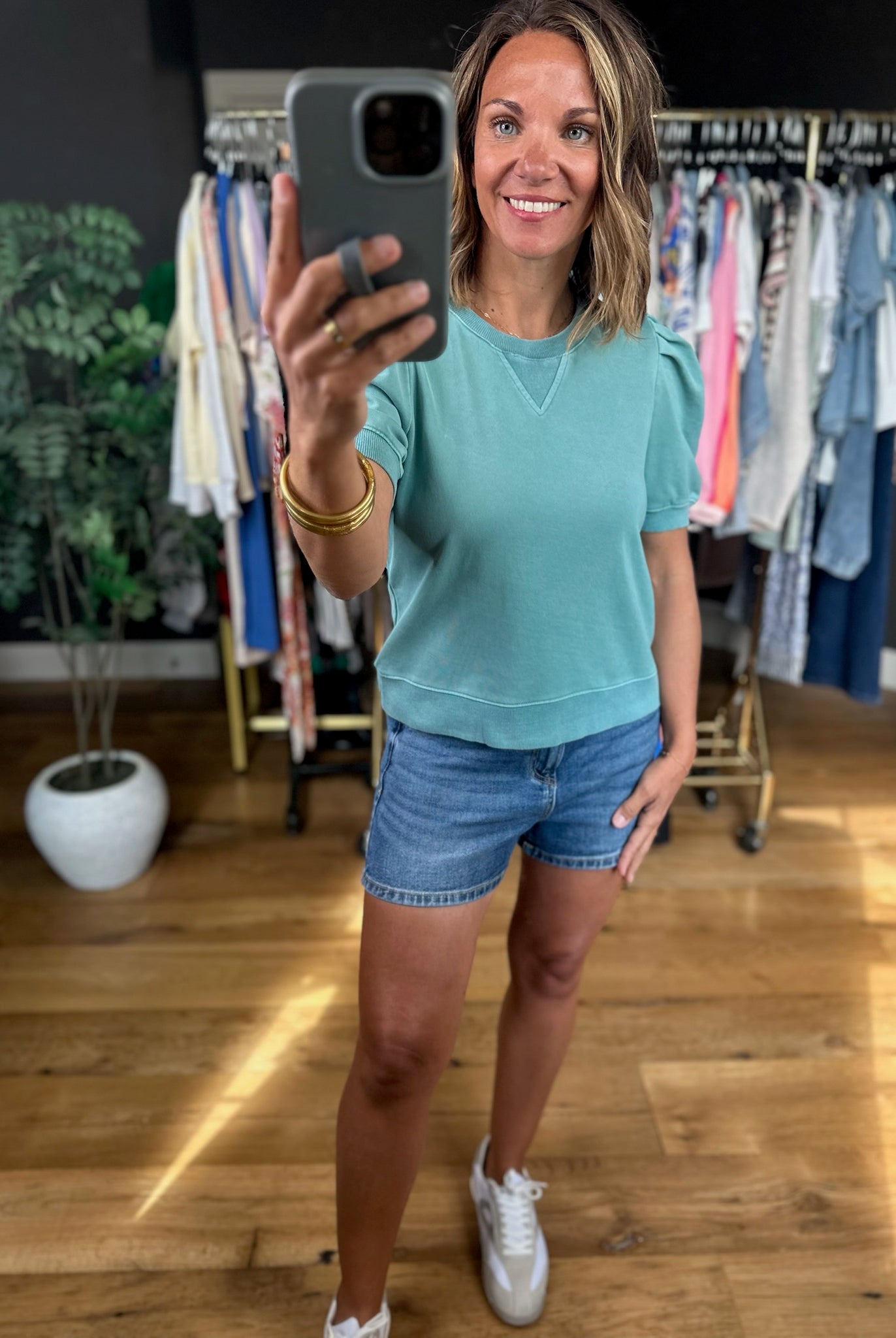 Living The Dream Mineral Wash Top-Short Sleeves-Fate-Anna Kaytes Boutique, Women's Fashion Boutique in Grinnell, Iowa