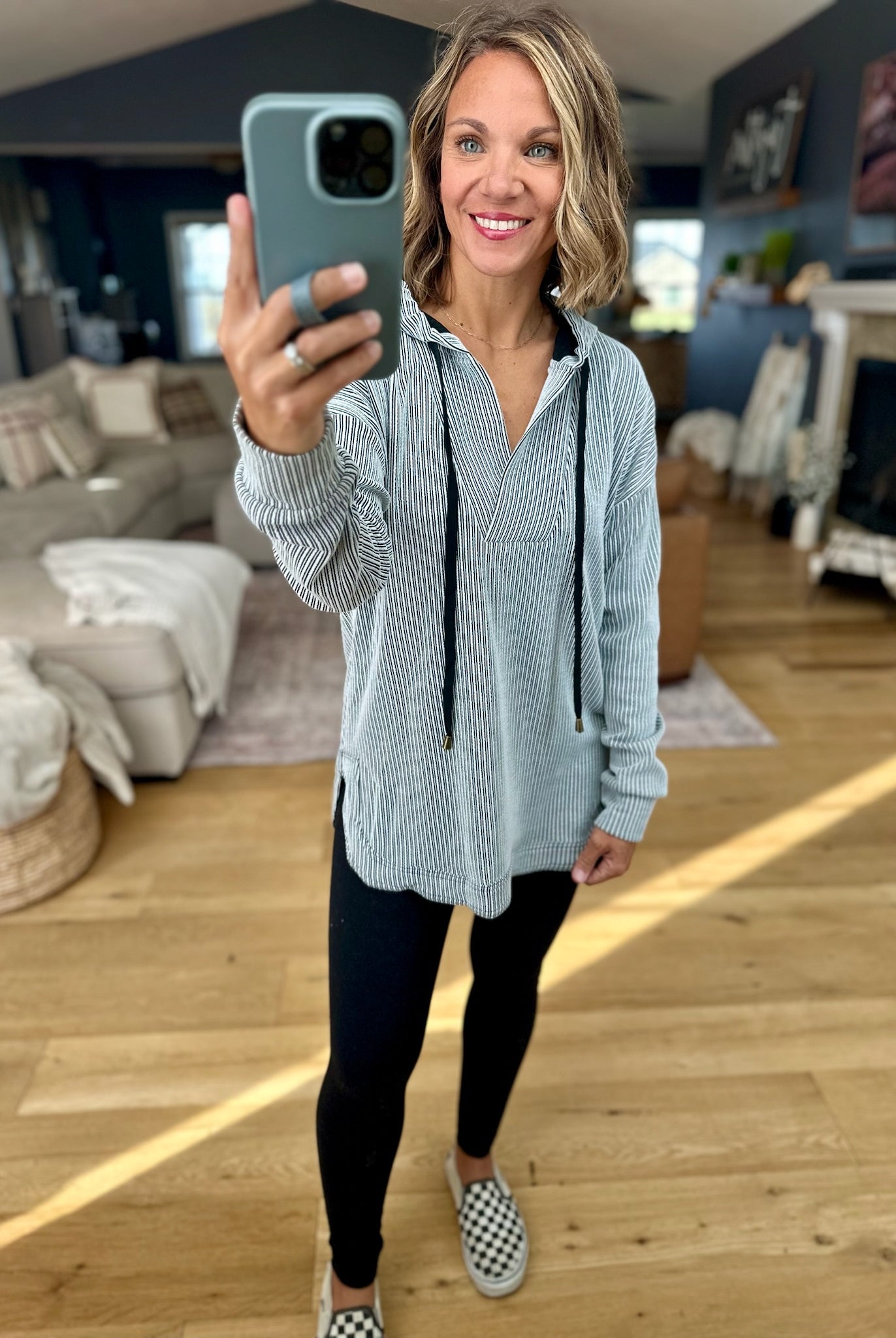 The Right Time Striped Hoodie-Doe & Rae-Anna Kaytes Boutique, Women's Fashion Boutique in Grinnell, Iowa