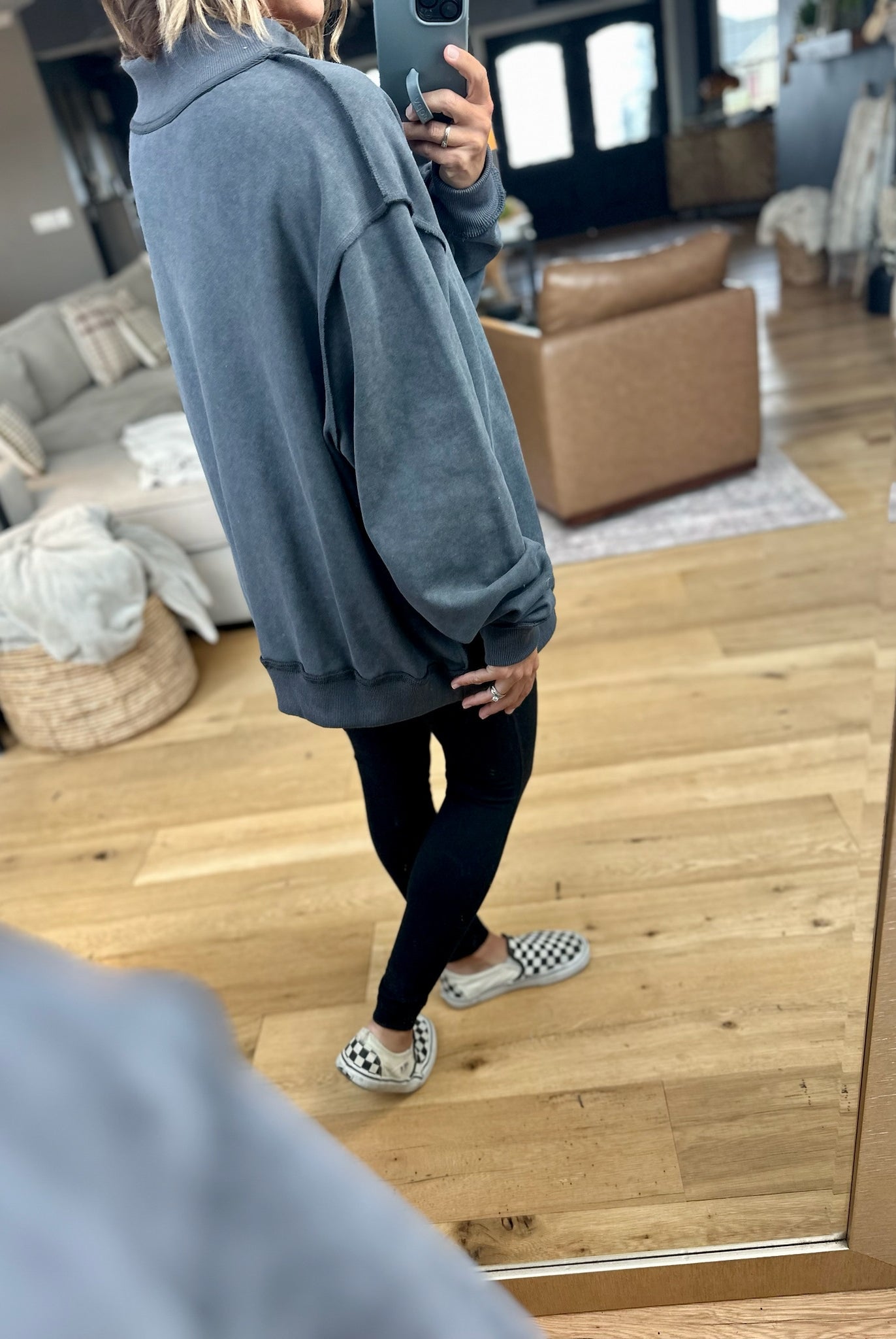 Work This Out Mock-Neck Washed Pullover-Bucketlist-Anna Kaytes Boutique, Women's Fashion Boutique in Grinnell, Iowa