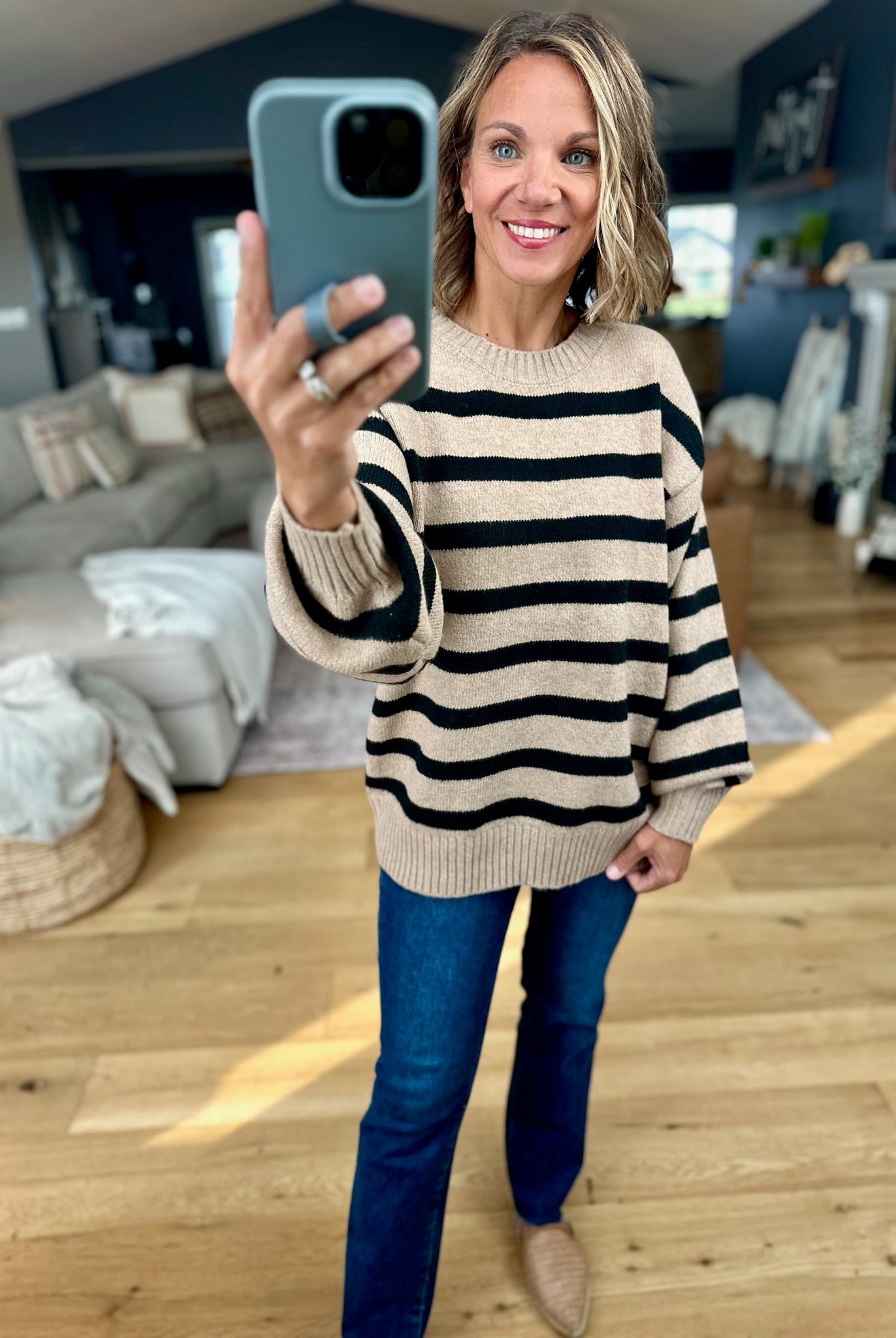 Easy Everyday Striped Knit Sweater-By Together-Anna Kaytes Boutique, Women's Fashion Boutique in Grinnell, Iowa