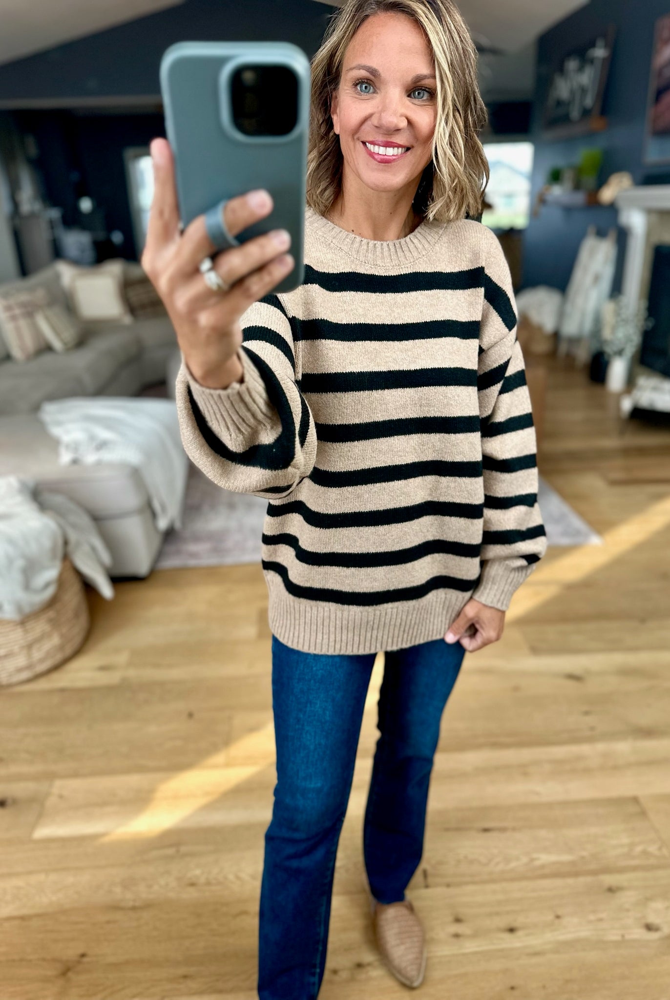 Easy Everyday Striped Knit Sweater-By Together-Anna Kaytes Boutique, Women's Fashion Boutique in Grinnell, Iowa