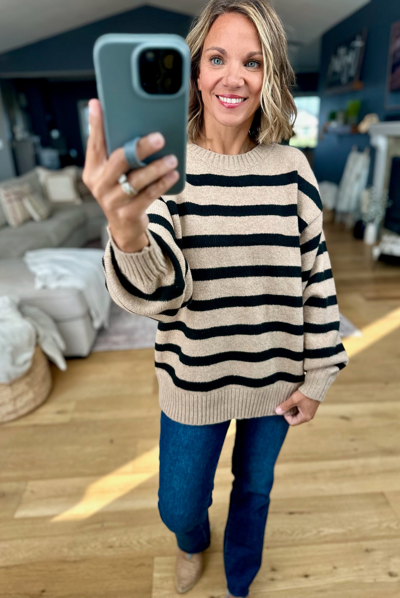 Easy Everyday Striped Knit Sweater-By Together-Anna Kaytes Boutique, Women's Fashion Boutique in Grinnell, Iowa