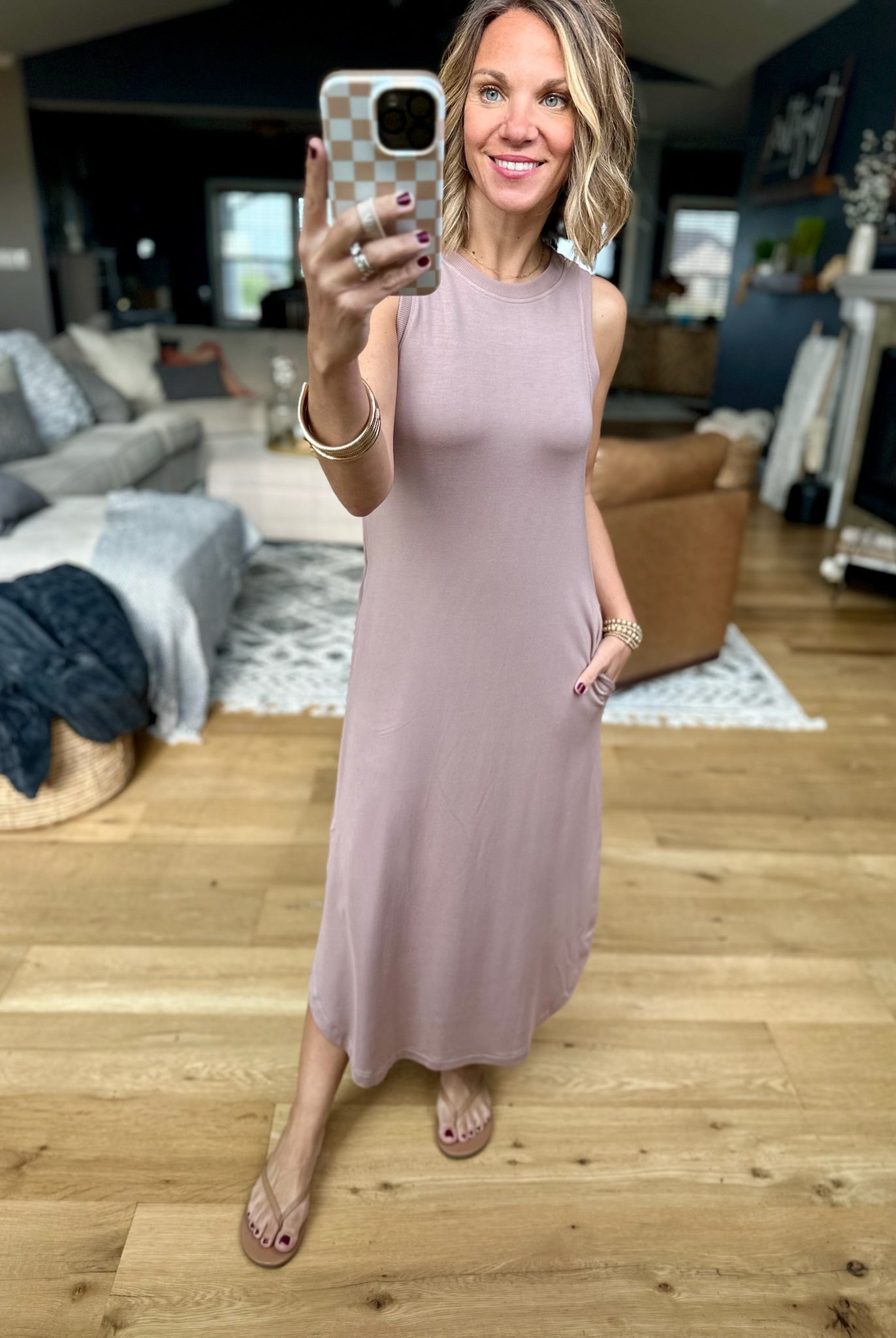 Make This Work Pocket Midi Dress - Mocha-Staccato-Anna Kaytes Boutique, Women's Fashion Boutique in Grinnell, Iowa