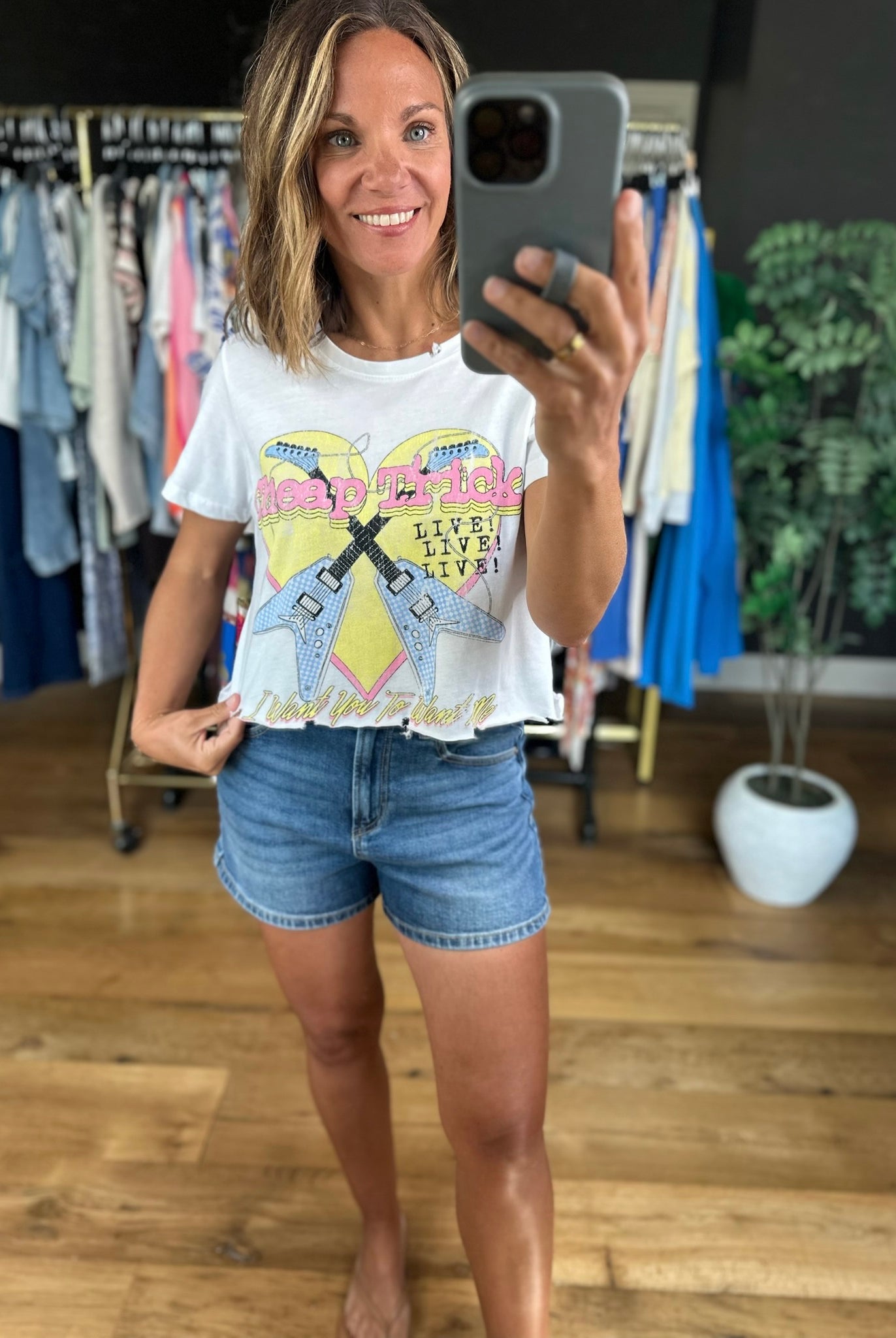 Cheap Trick Cropped Graphic Tee-Short Sleeves-Prince Peter Collection-Anna Kaytes Boutique, Women's Fashion Boutique in Grinnell, Iowa