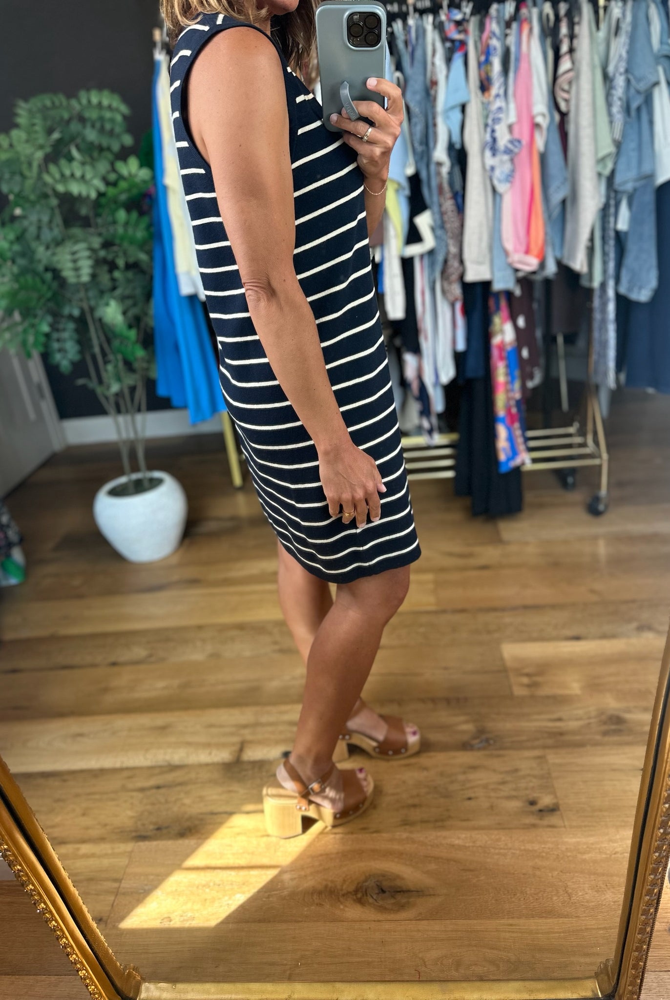 Everyday Classic Striped Knit Tank Dress-Dresses-Wishlist-Anna Kaytes Boutique, Women's Fashion Boutique in Grinnell, Iowa