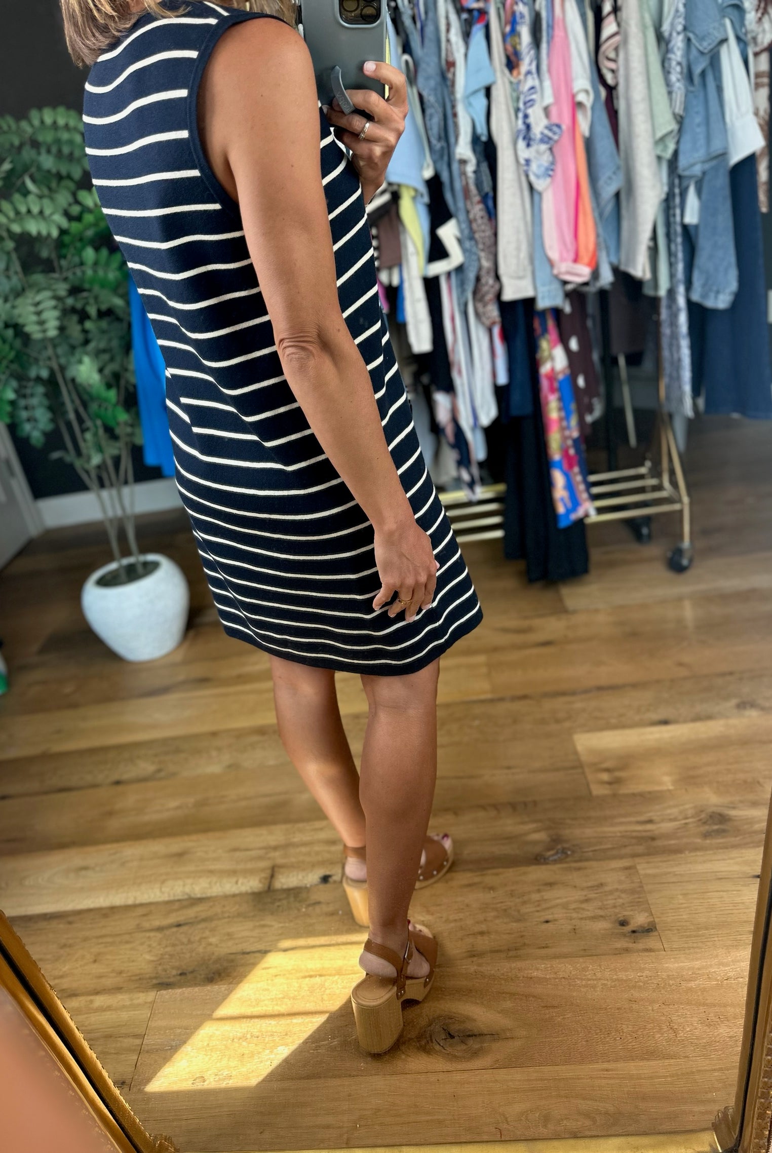 Everyday Classic Striped Knit Tank Dress-Dresses-Wishlist-Anna Kaytes Boutique, Women's Fashion Boutique in Grinnell, Iowa