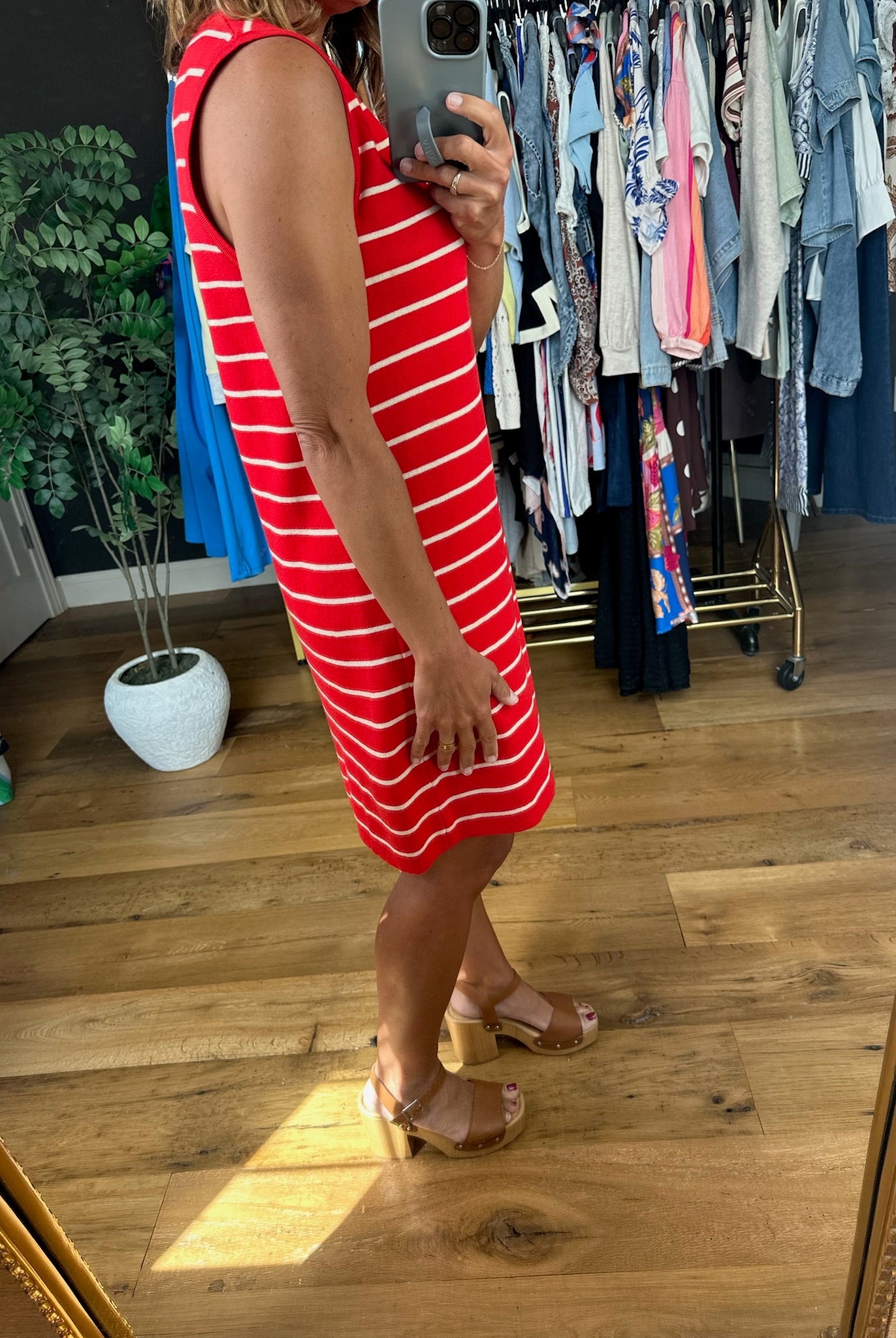 Everyday Classic Striped Knit Tank Dress-Dresses-Wishlist-Anna Kaytes Boutique, Women's Fashion Boutique in Grinnell, Iowa