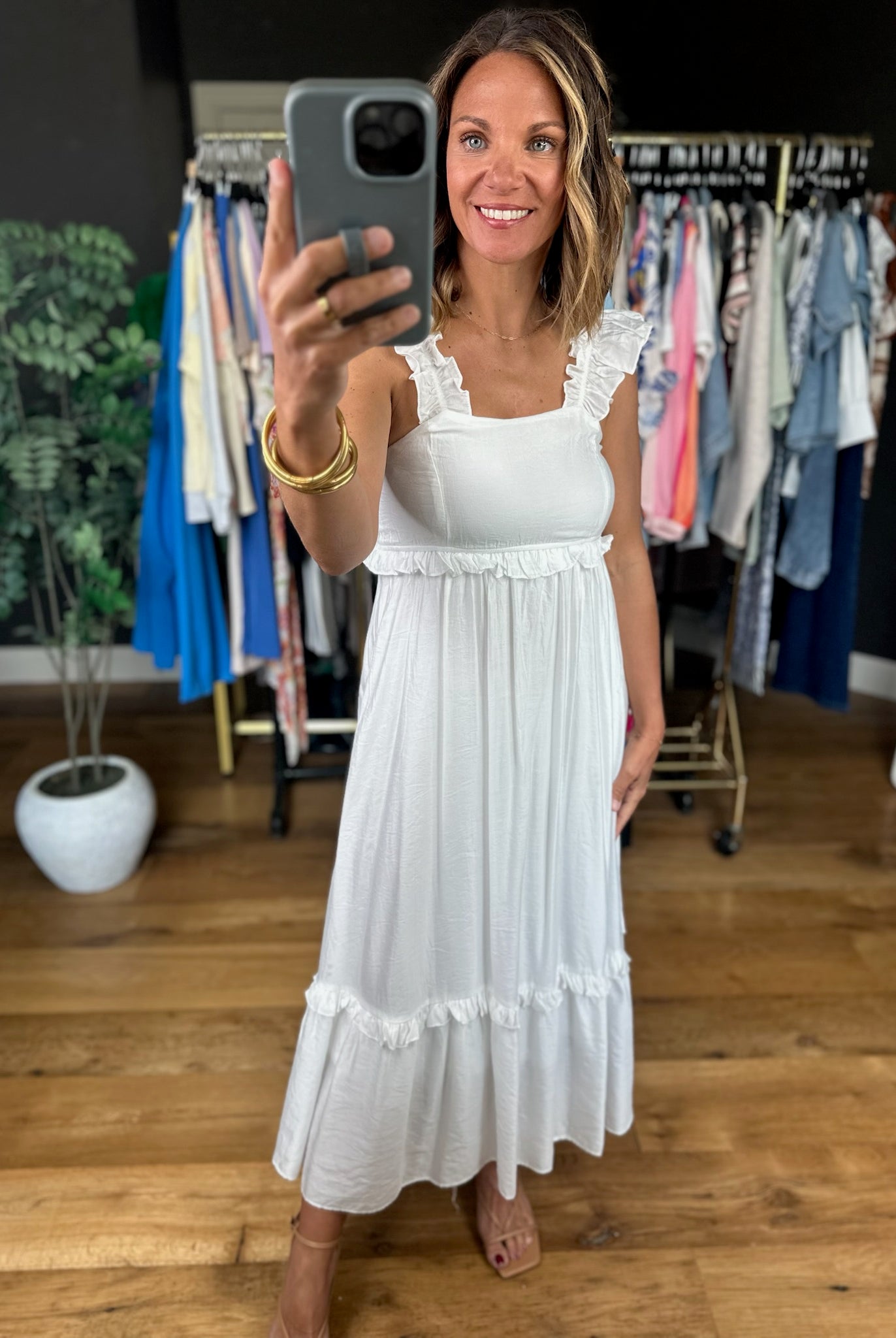 Summer's Coming Flutter-Sleeve Dress-Dresses-Blu Pepper-Anna Kaytes Boutique, Women's Fashion Boutique in Grinnell, Iowa