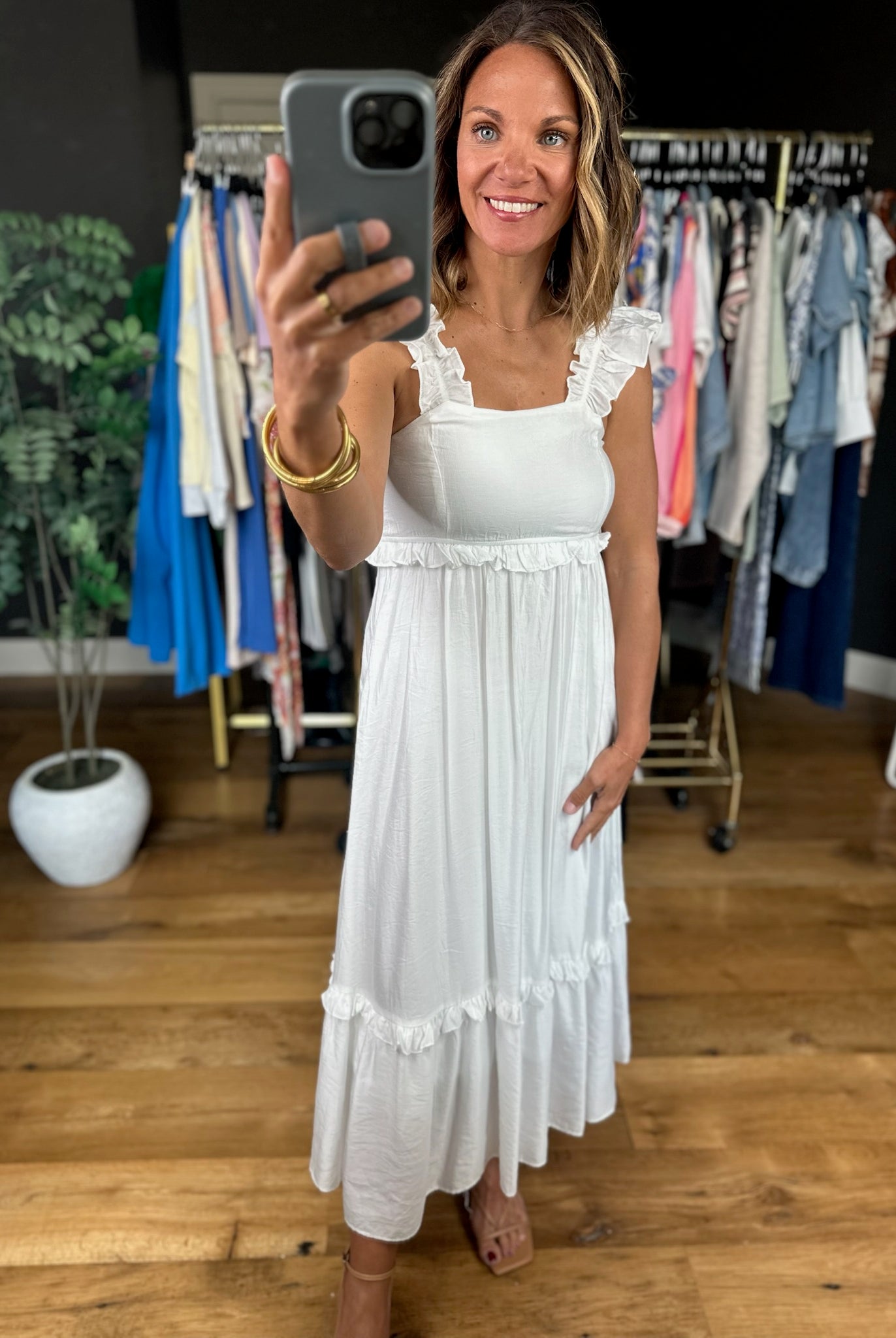 Summer's Coming Flutter-Sleeve Dress-Dresses-Blu Pepper-Anna Kaytes Boutique, Women's Fashion Boutique in Grinnell, Iowa