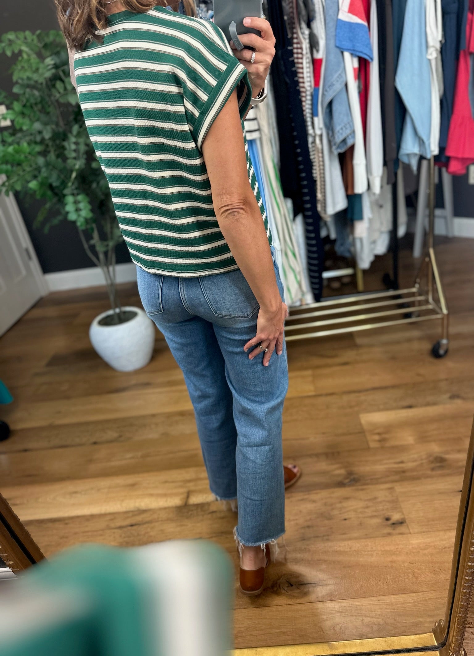 Going Well Striped Drop Shoulder Top-Short Sleeves-ee:some-Anna Kaytes Boutique, Women's Fashion Boutique in Grinnell, Iowa