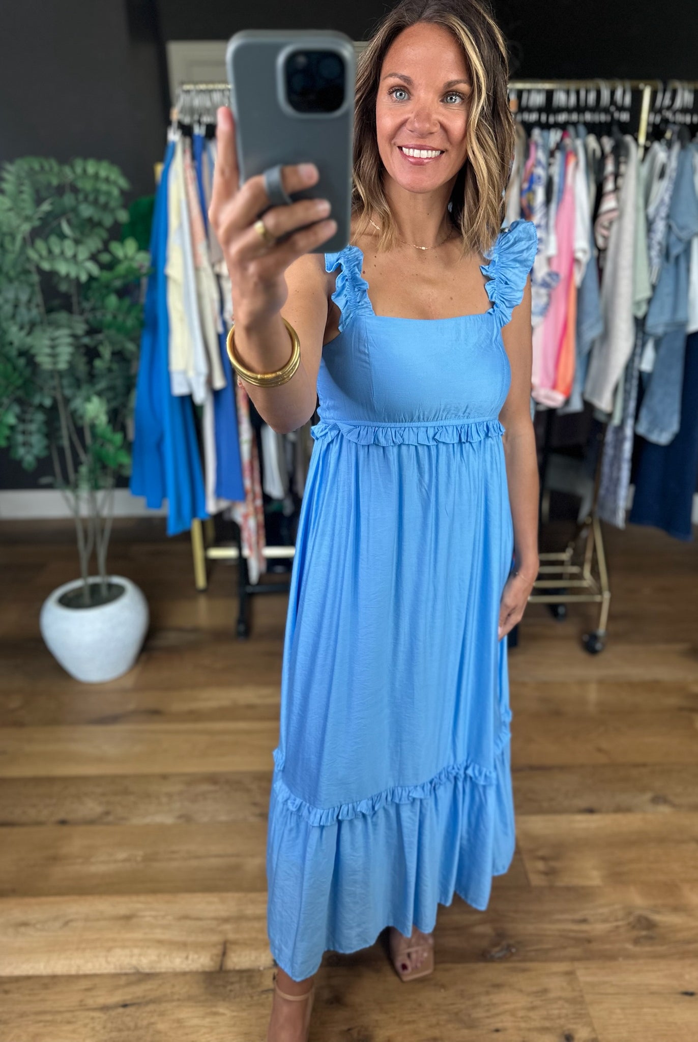 Summer's Coming Flutter-Sleeve Dress-Dresses-Blu Pepper-Anna Kaytes Boutique, Women's Fashion Boutique in Grinnell, Iowa