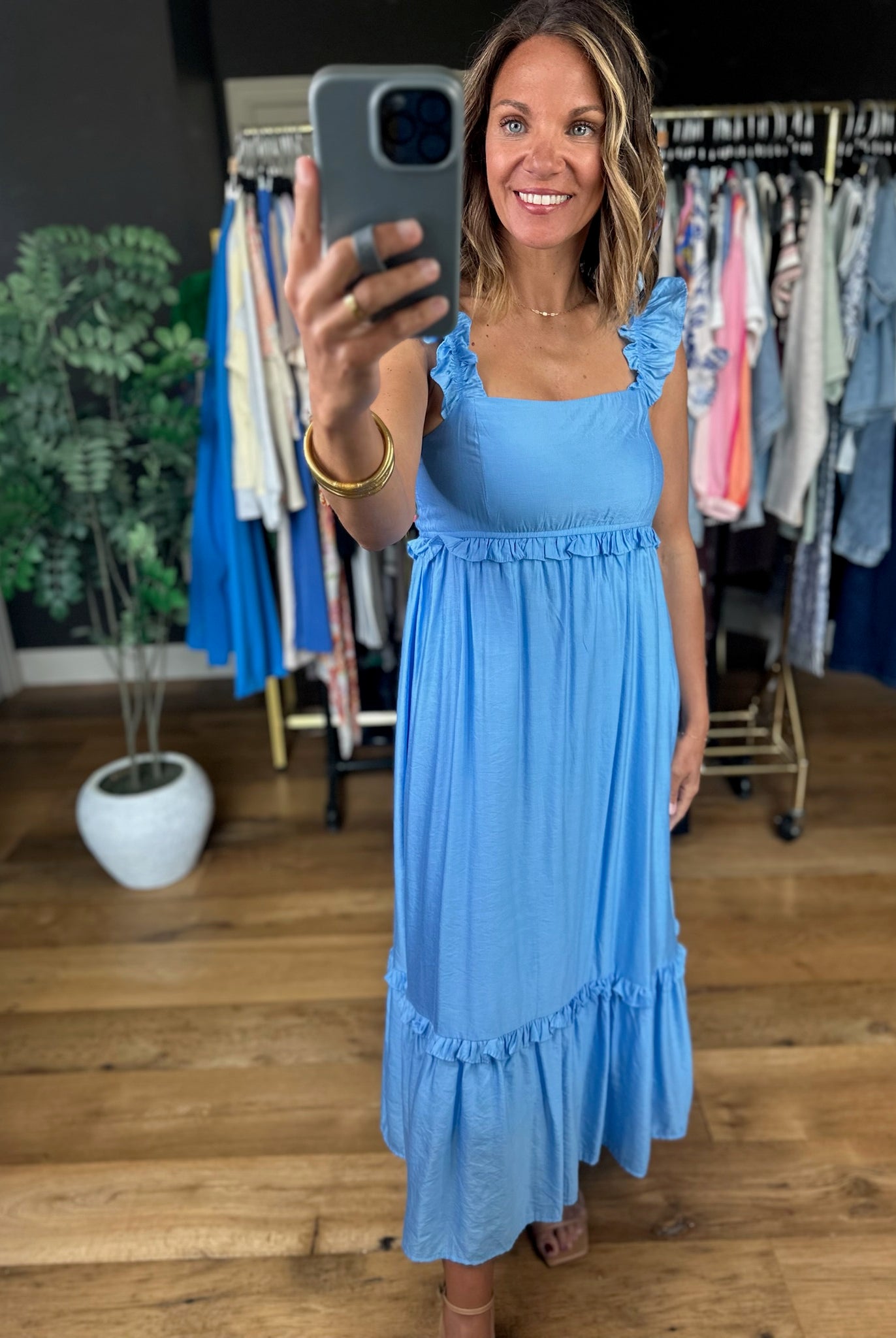 Summer's Coming Flutter-Sleeve Dress-Dresses-Blu Pepper-Anna Kaytes Boutique, Women's Fashion Boutique in Grinnell, Iowa