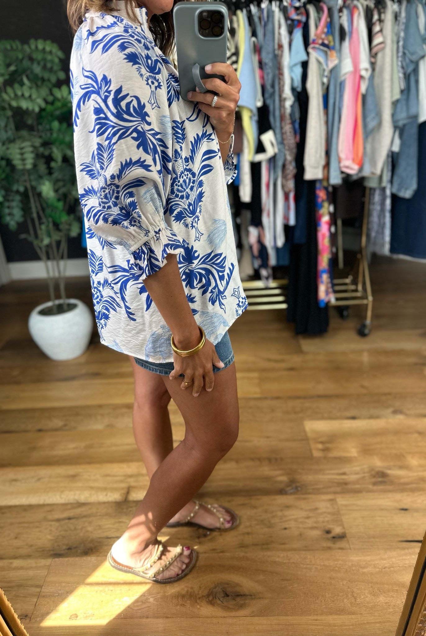 First Class Feeling Patterned Top-Short Sleeves-Umgee-Anna Kaytes Boutique, Women's Fashion Boutique in Grinnell, Iowa
