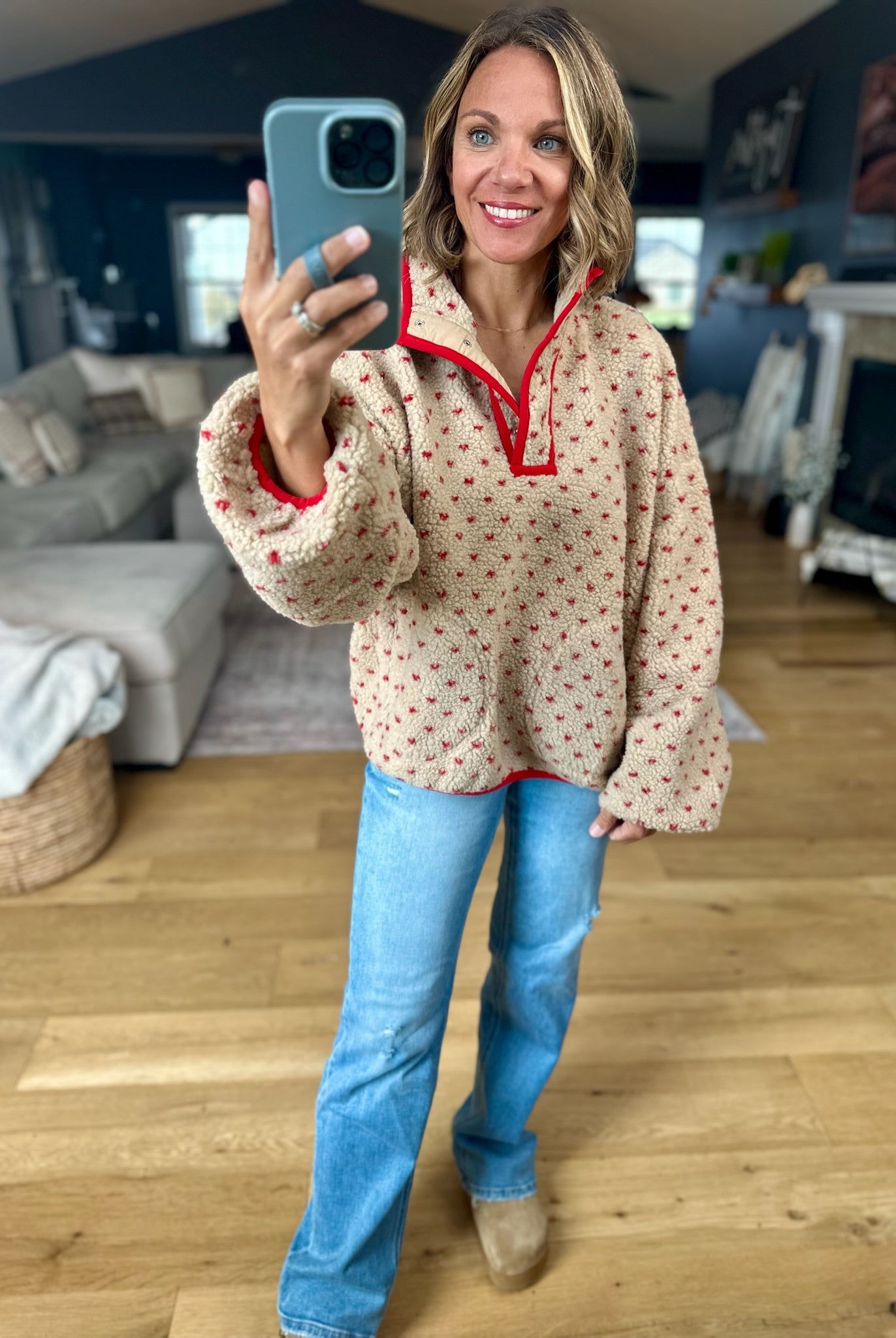Take My Heart Patterned Oversized Pullover-Wishlist-Anna Kaytes Boutique, Women's Fashion Boutique in Grinnell, Iowa