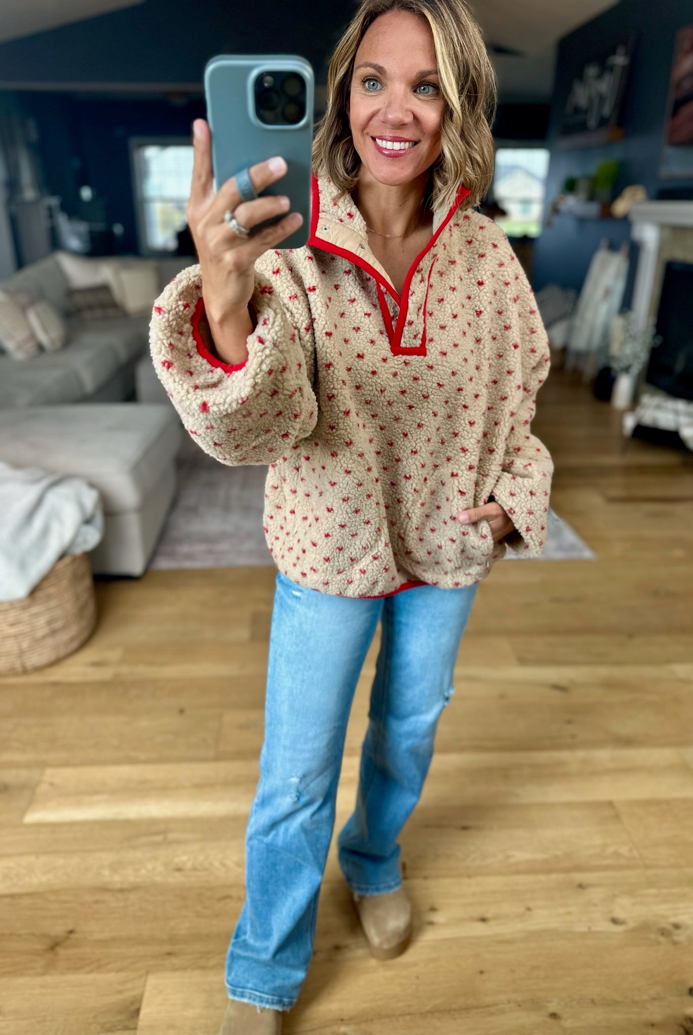 Take My Heart Patterned Oversized Pullover-Wishlist-Anna Kaytes Boutique, Women's Fashion Boutique in Grinnell, Iowa
