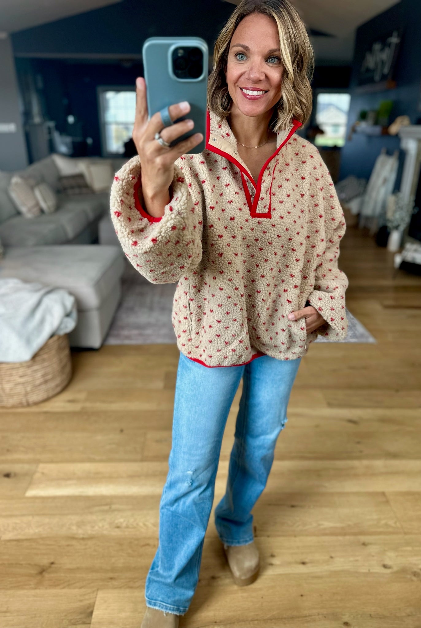 Take My Heart Patterned Oversized Pullover-Wishlist-Anna Kaytes Boutique, Women's Fashion Boutique in Grinnell, Iowa