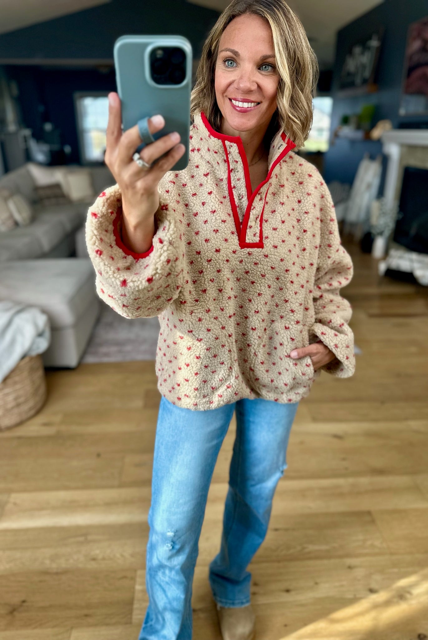 Take My Heart Patterned Oversized Pullover-Wishlist-Anna Kaytes Boutique, Women's Fashion Boutique in Grinnell, Iowa