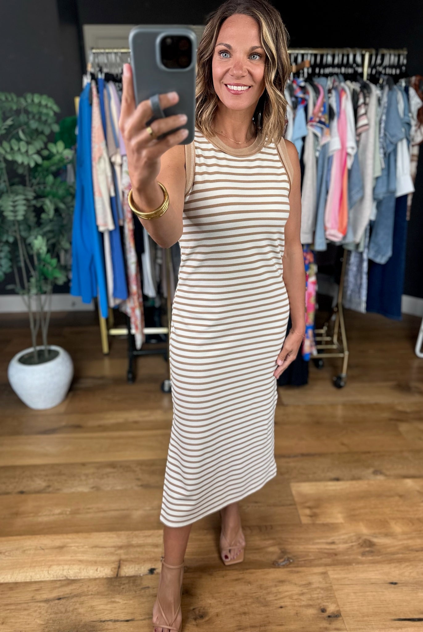 The Best Day Striped Midi Dress-Dresses-Blu Pepper-Anna Kaytes Boutique, Women's Fashion Boutique in Grinnell, Iowa
