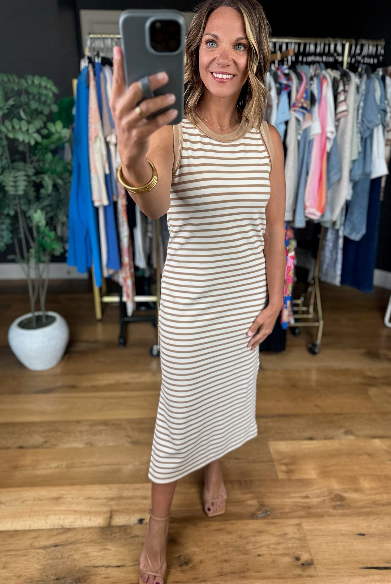 The Best Day Striped Midi Dress-Dresses-Blu Pepper-Anna Kaytes Boutique, Women's Fashion Boutique in Grinnell, Iowa