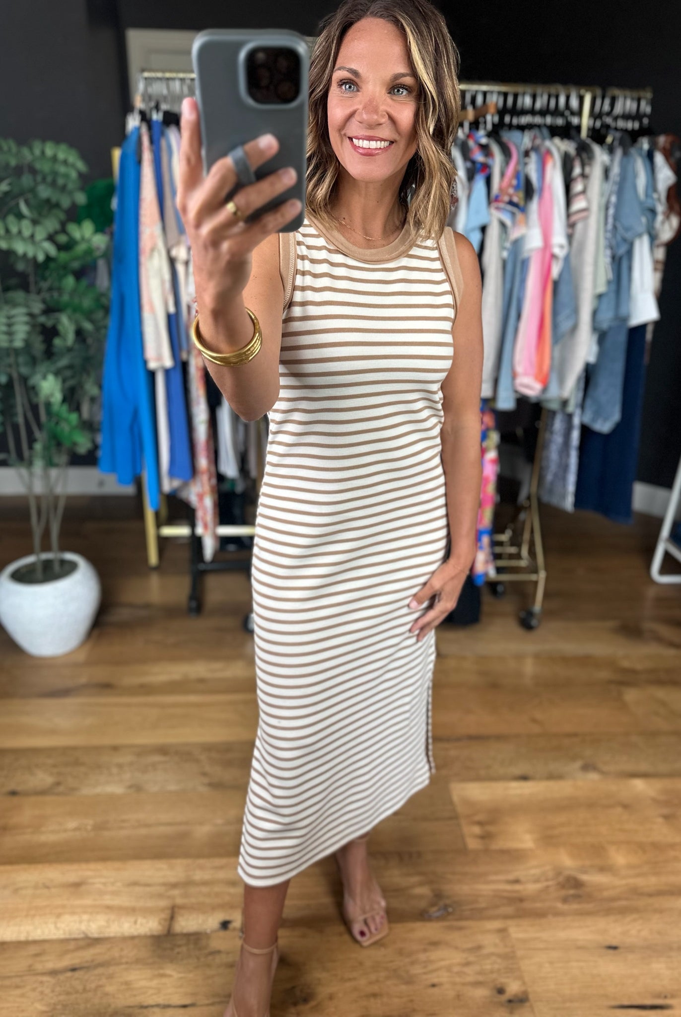 The Best Day Striped Midi Dress-Dresses-Blu Pepper-Anna Kaytes Boutique, Women's Fashion Boutique in Grinnell, Iowa