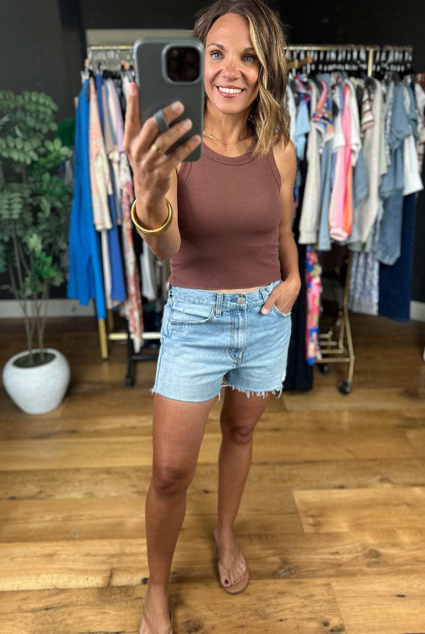 The Anna Cropped Ribbed Tank-Sleeveless-Wishlist-Anna Kaytes Boutique, Women's Fashion Boutique in Grinnell, Iowa