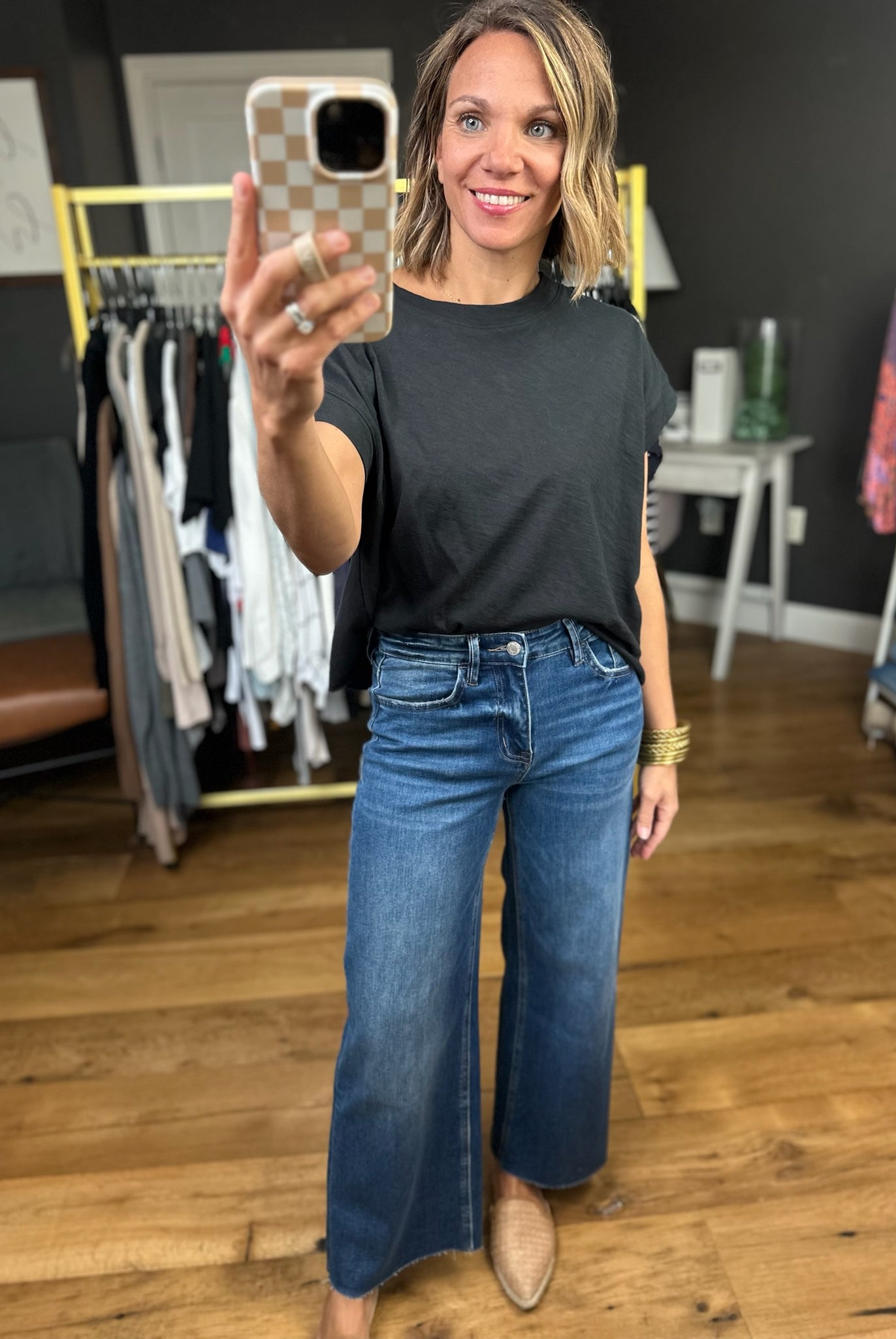 The Daisy High Rise Raw Hem Wide-Leg Crop-Vervet-Anna Kaytes Boutique, Women's Fashion Boutique in Grinnell, Iowa