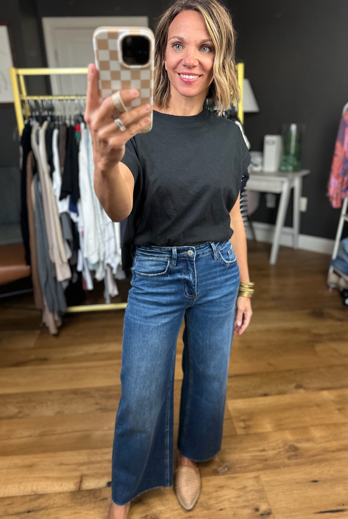 The Daisy High Rise Raw Hem Wide-Leg Crop-Vervet-Anna Kaytes Boutique, Women's Fashion Boutique in Grinnell, Iowa