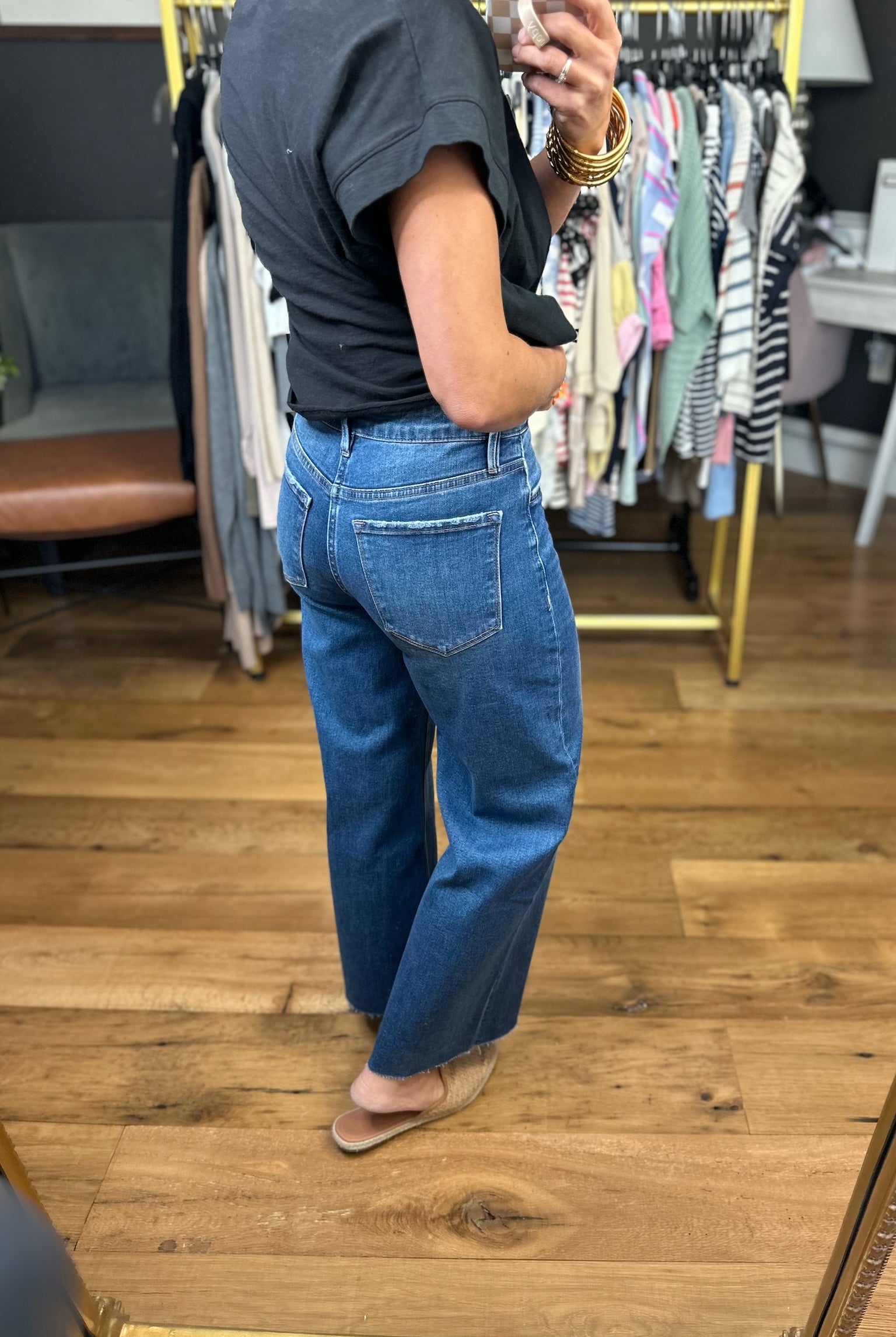 The Daisy High Rise Raw Hem Wide-Leg Crop-Vervet-Anna Kaytes Boutique, Women's Fashion Boutique in Grinnell, Iowa