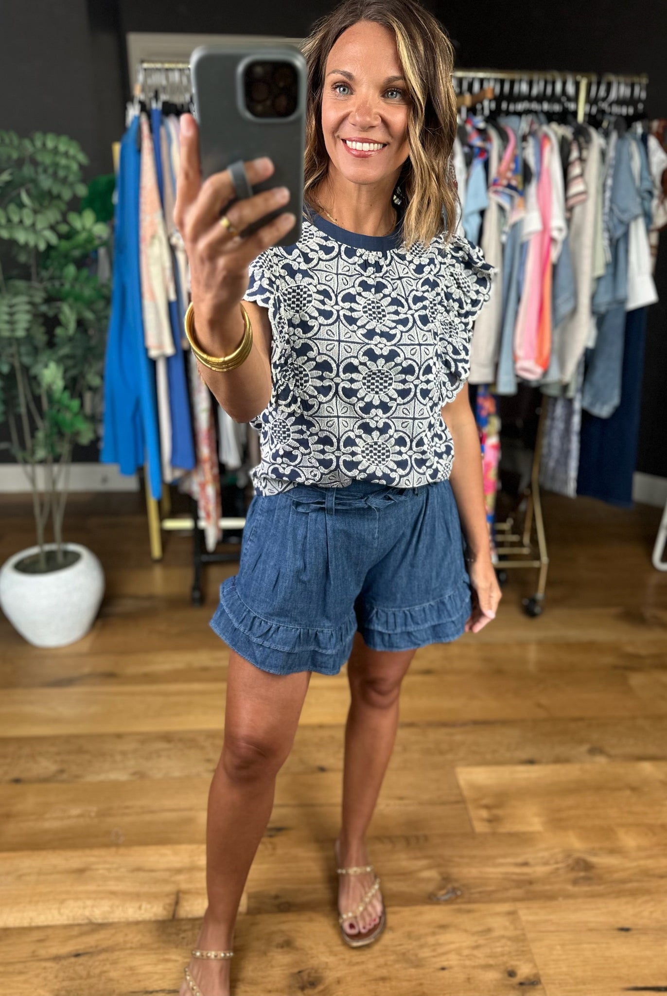 Good Intentions Flutter-Sleeve Top-Short Sleeves-voy-Anna Kaytes Boutique, Women's Fashion Boutique in Grinnell, Iowa