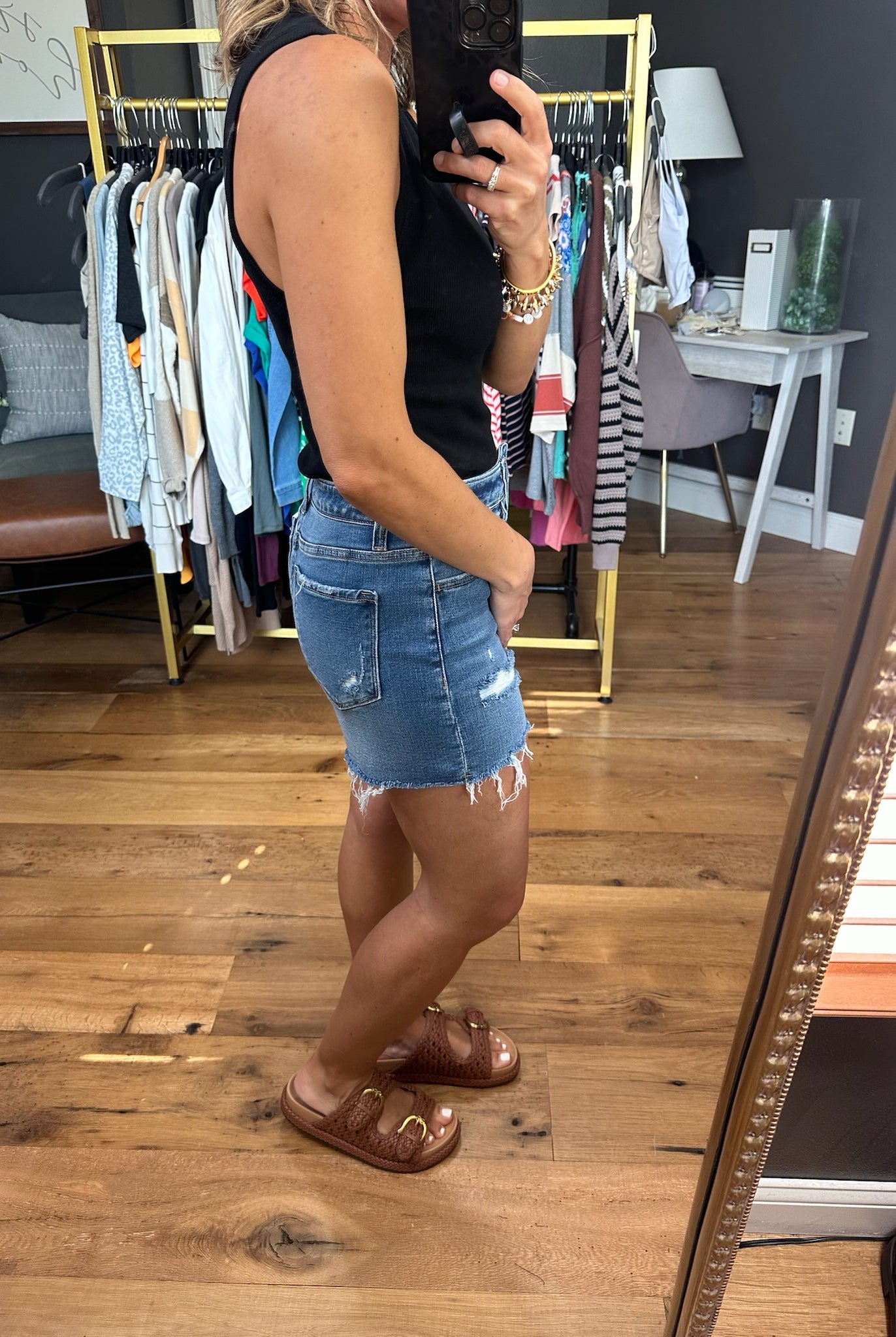 The Millie High-Rise Denim Shorts-Shorts-Vervet-Anna Kaytes Boutique, Women's Fashion Boutique in Grinnell, Iowa
