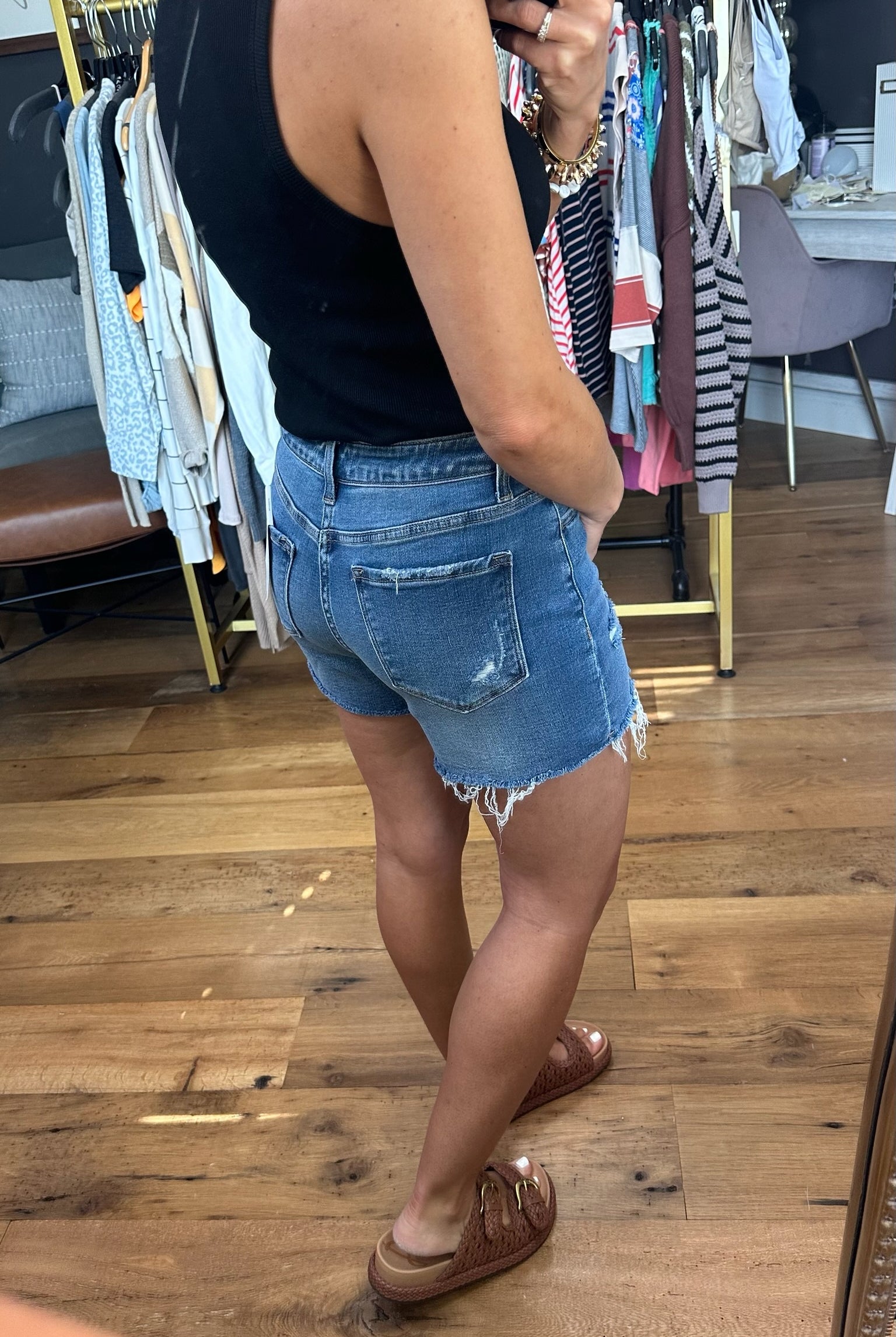 The Millie High-Rise Denim Shorts-Shorts-Vervet-Anna Kaytes Boutique, Women's Fashion Boutique in Grinnell, Iowa