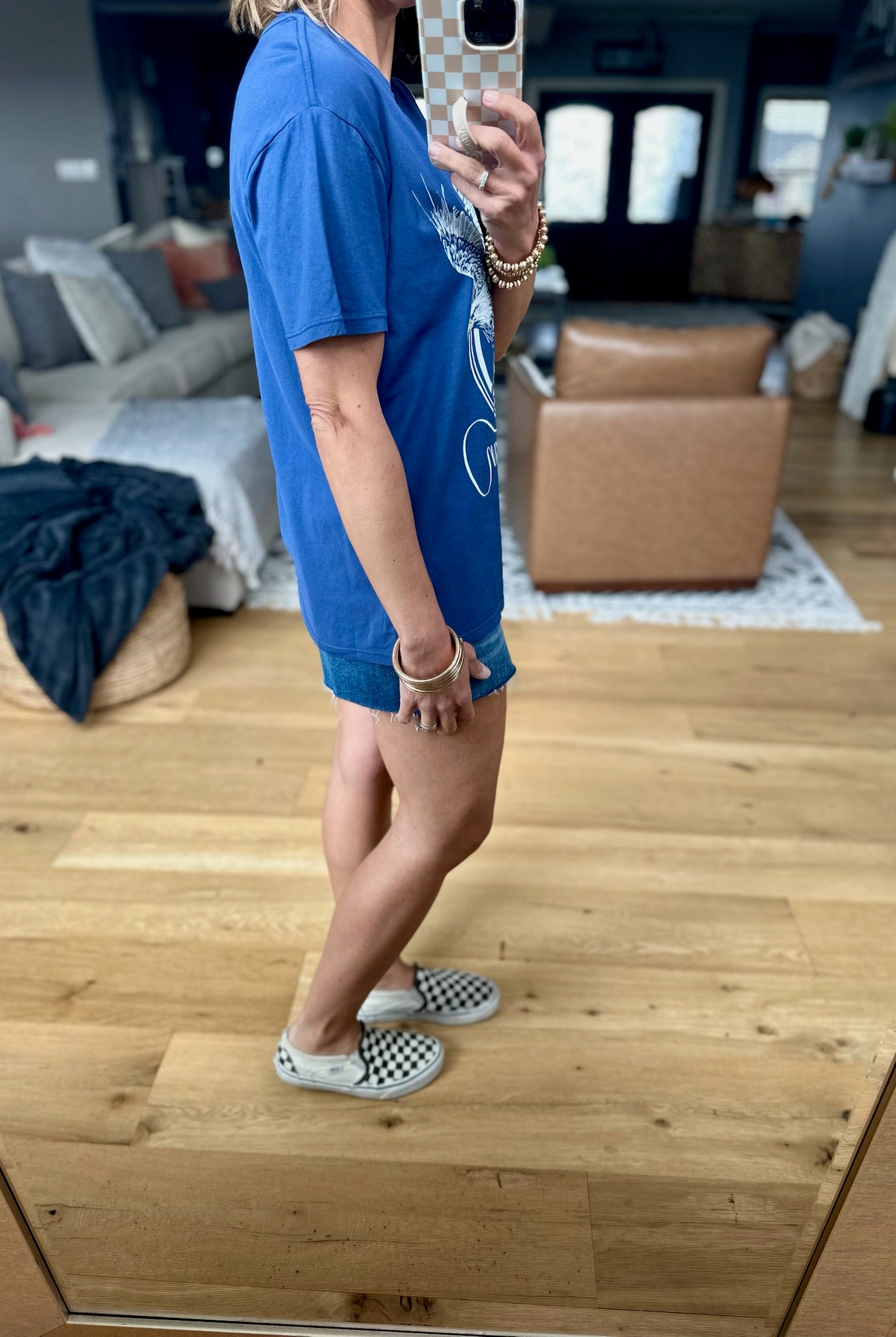 All American Boyfriend Tee - Yacht Blue-Z Supply-Anna Kaytes Boutique, Women's Fashion Boutique in Grinnell, Iowa