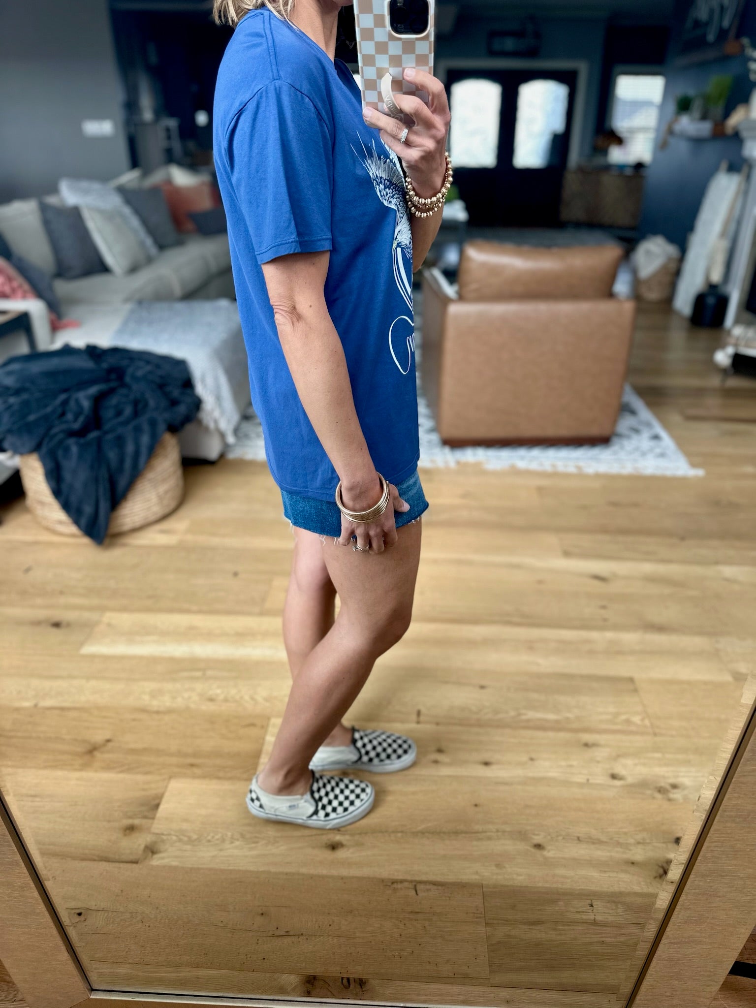 All American Boyfriend Tee - Yacht Blue-Z Supply-Anna Kaytes Boutique, Women's Fashion Boutique in Grinnell, Iowa