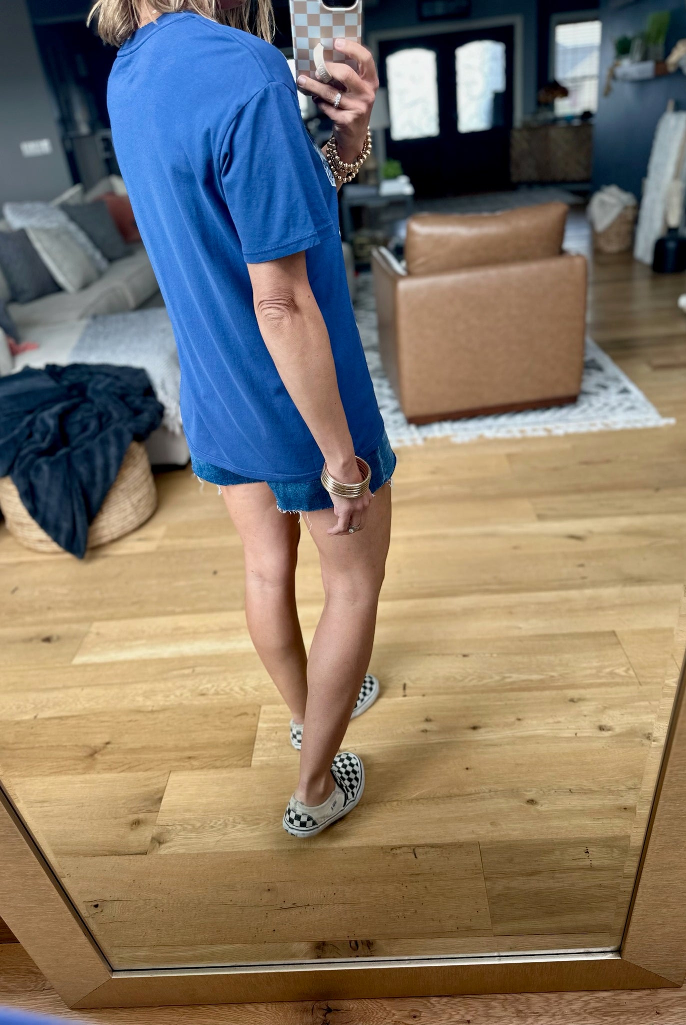 All American Boyfriend Tee - Yacht Blue-Z Supply-Anna Kaytes Boutique, Women's Fashion Boutique in Grinnell, Iowa