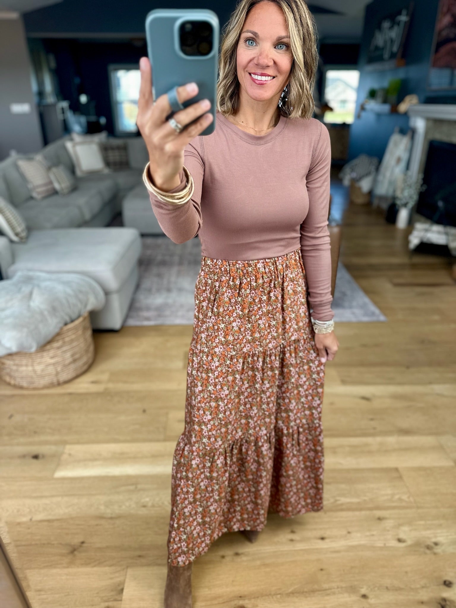 The Right Thing Tiered Floral Maxi Skirt-Les Amis-Anna Kaytes Boutique, Women's Fashion Boutique in Grinnell, Iowa
