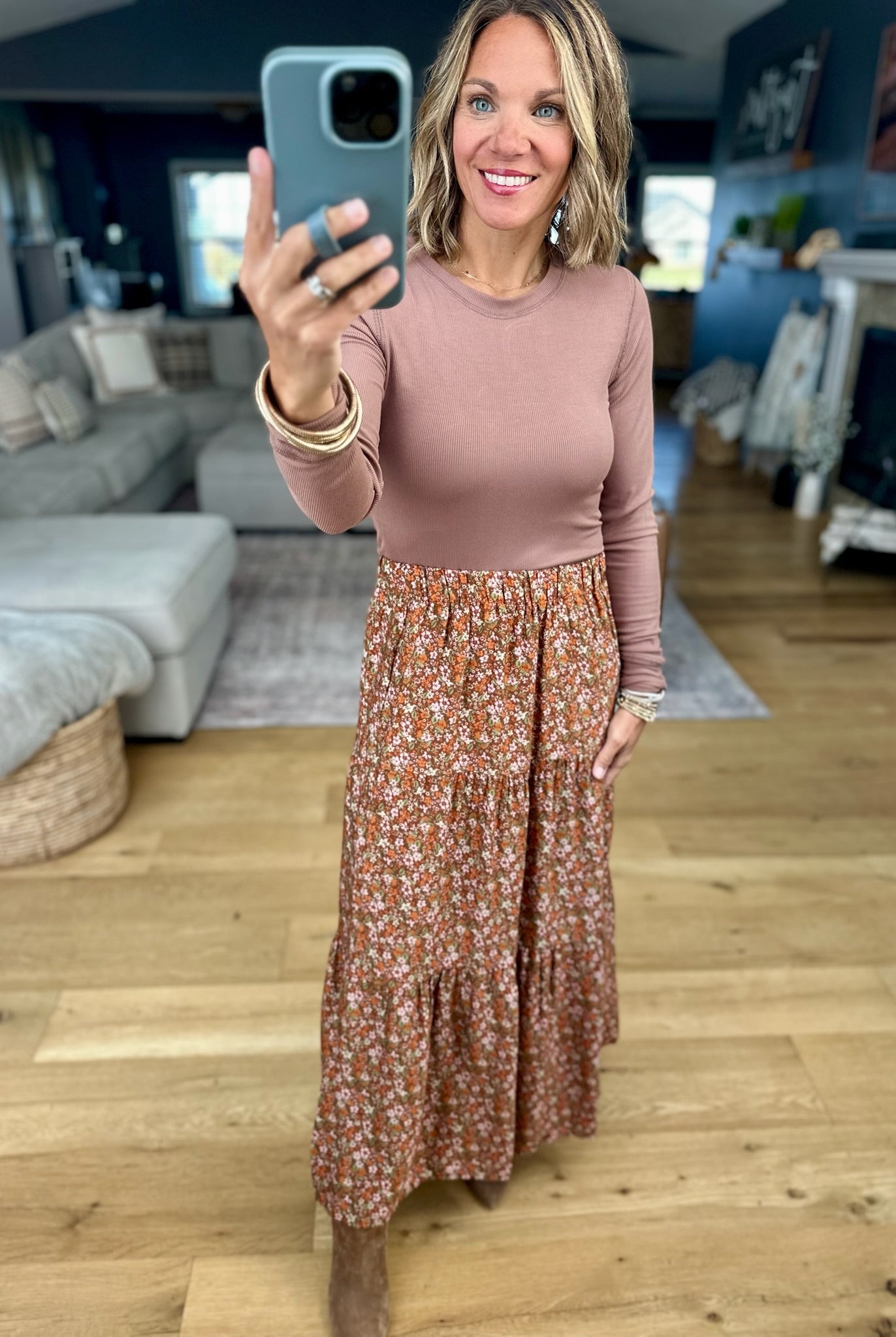 The Right Thing Tiered Floral Maxi Skirt-Les Amis-Anna Kaytes Boutique, Women's Fashion Boutique in Grinnell, Iowa