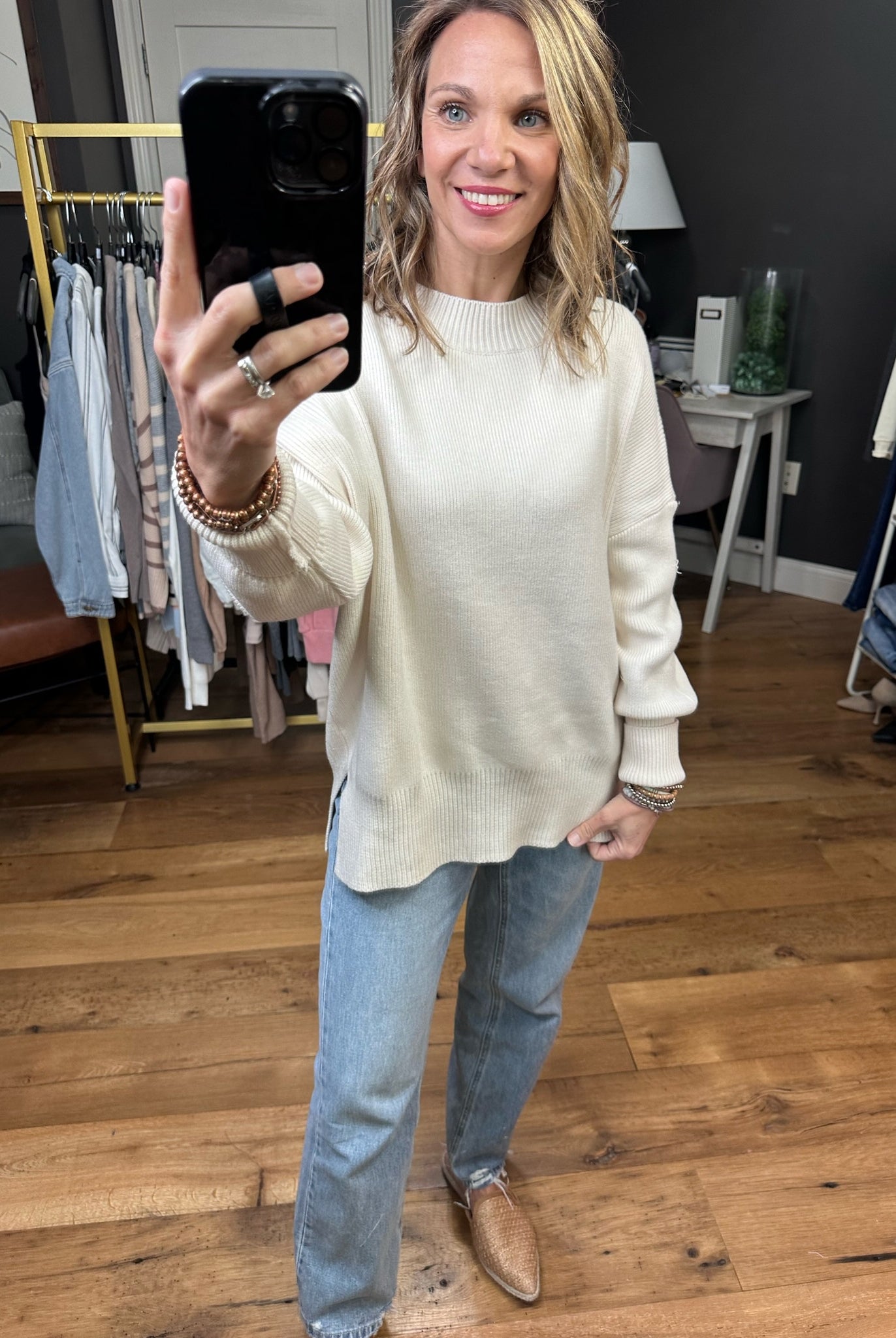 Quick Decision Ribbed Sweater With Side-Slit Detail - Multiple Options-Sweaters-Miracle F135-Anna Kaytes Boutique, Women's Fashion Boutique in Grinnell, Iowa