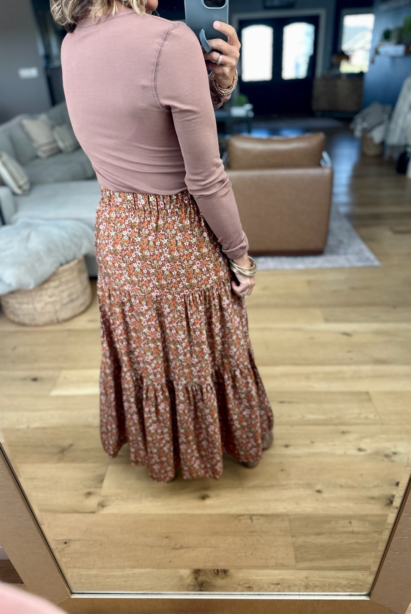 The Right Thing Tiered Floral Maxi Skirt-Les Amis-Anna Kaytes Boutique, Women's Fashion Boutique in Grinnell, Iowa