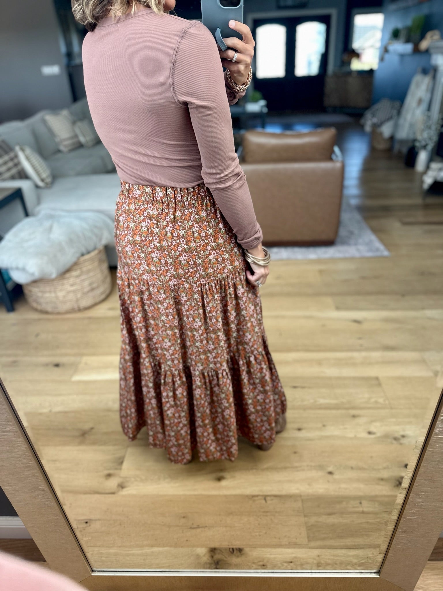 The Right Thing Tiered Floral Maxi Skirt-Les Amis-Anna Kaytes Boutique, Women's Fashion Boutique in Grinnell, Iowa