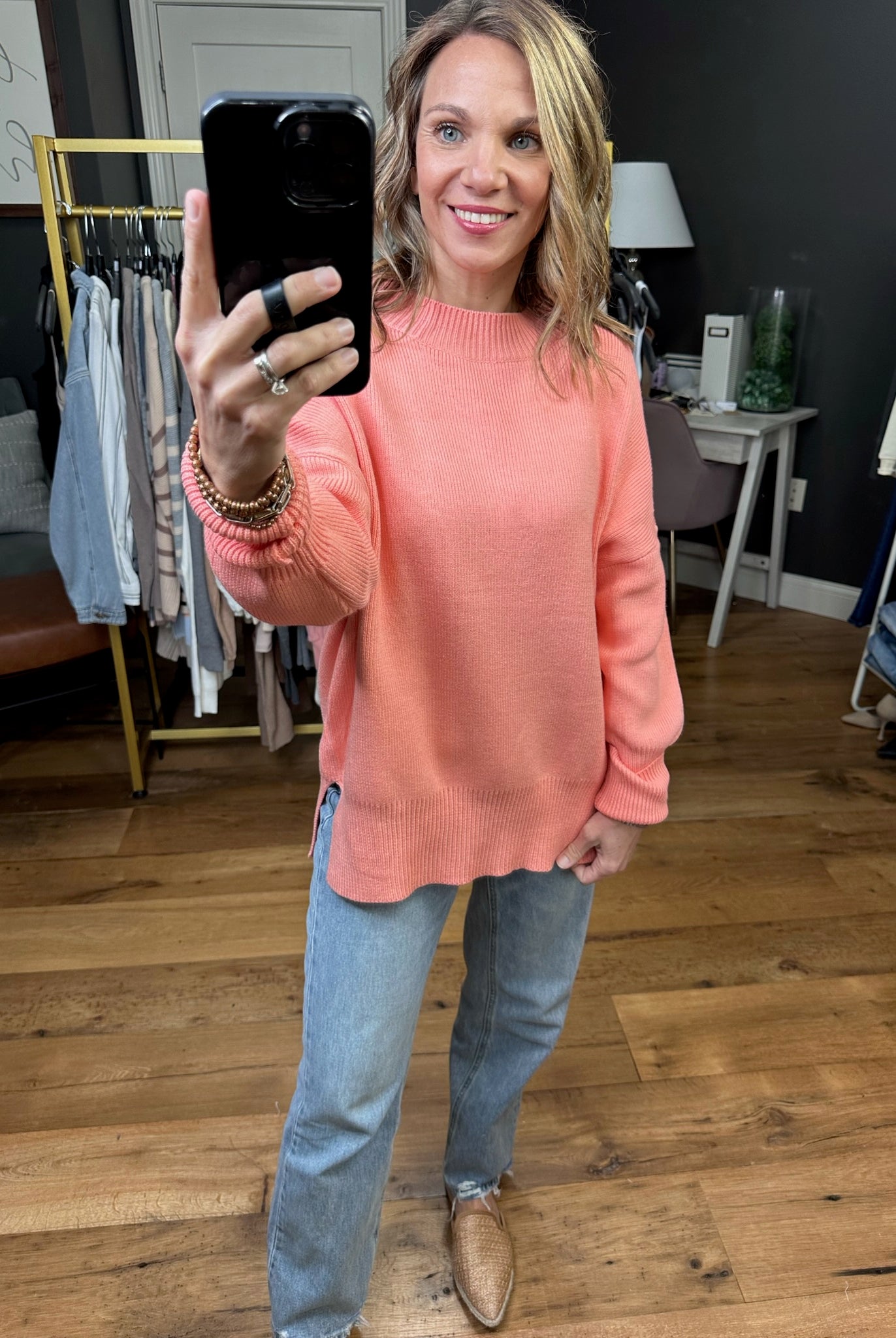 Quick Decision Ribbed Sweater With Side-Slit Detail - Multiple Options-Sweaters-Miracle F135-Anna Kaytes Boutique, Women's Fashion Boutique in Grinnell, Iowa