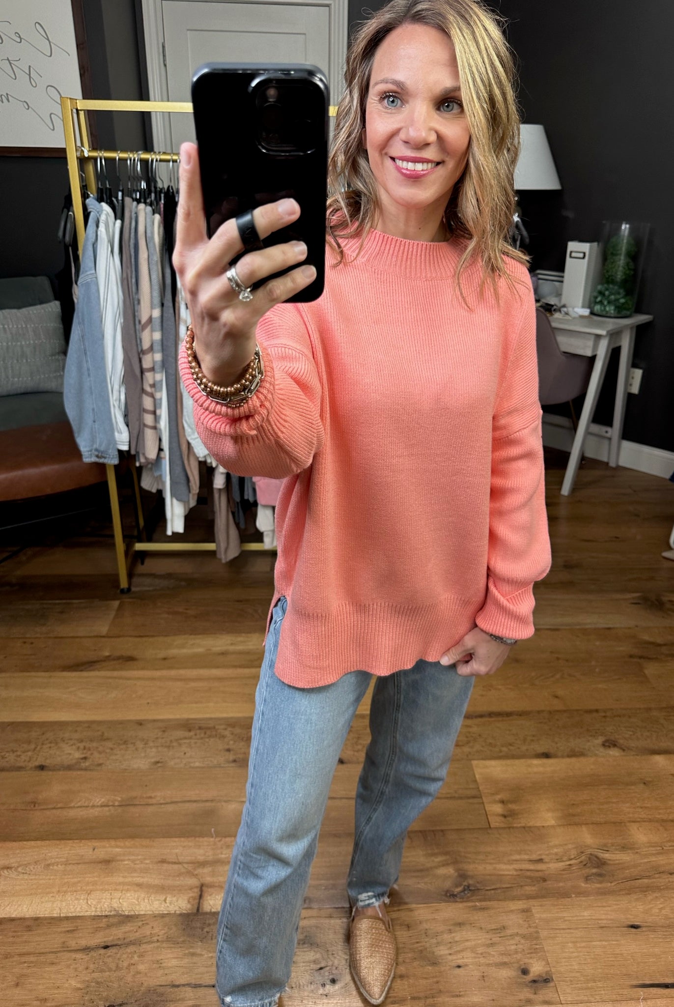 Quick Decision Ribbed Sweater With Side-Slit Detail - Multiple Options-Sweaters-Miracle F135-Anna Kaytes Boutique, Women's Fashion Boutique in Grinnell, Iowa