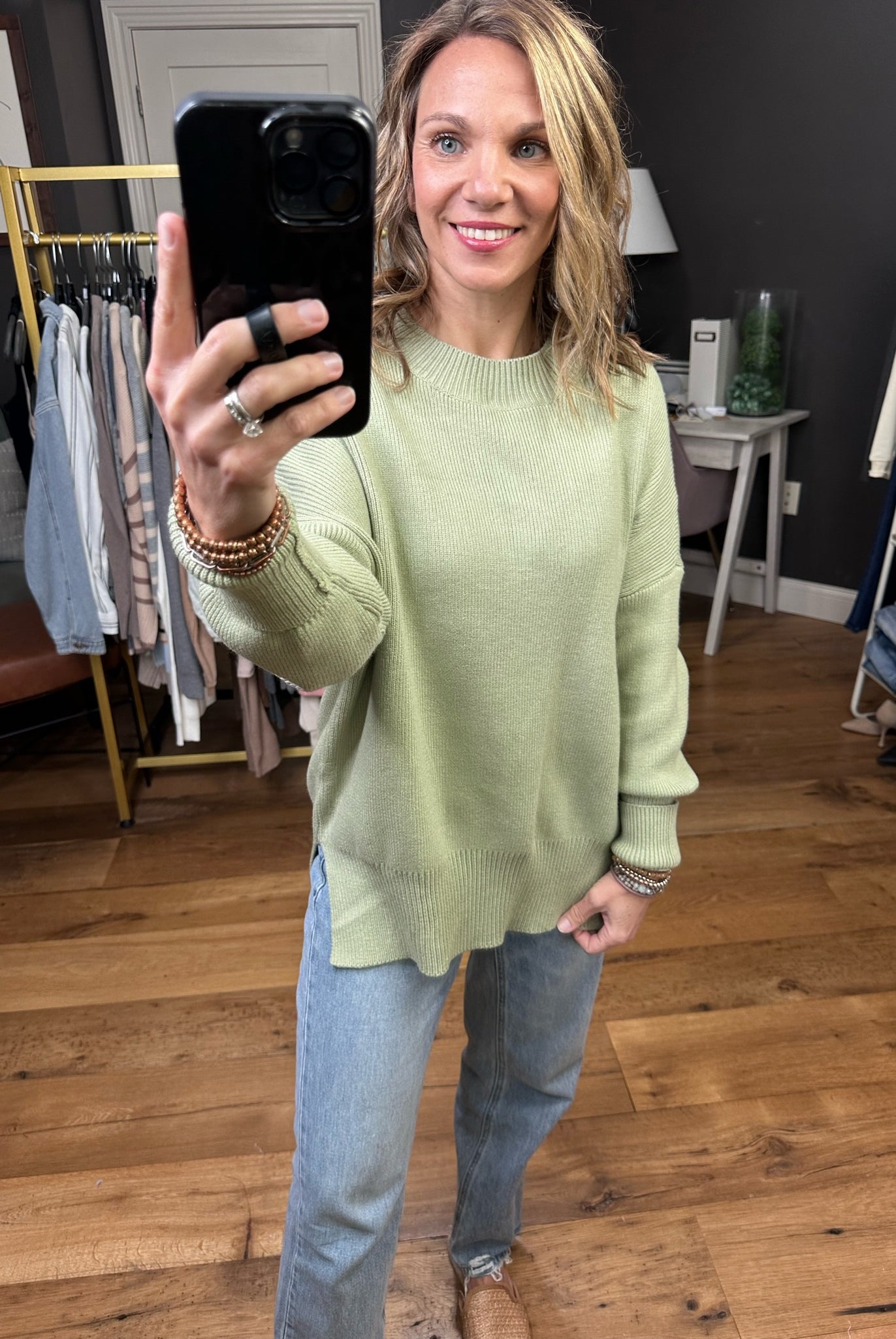 Quick Decision Ribbed Sweater With Side-Slit Detail - Multiple Options-Sweaters-Miracle F135-Anna Kaytes Boutique, Women's Fashion Boutique in Grinnell, Iowa