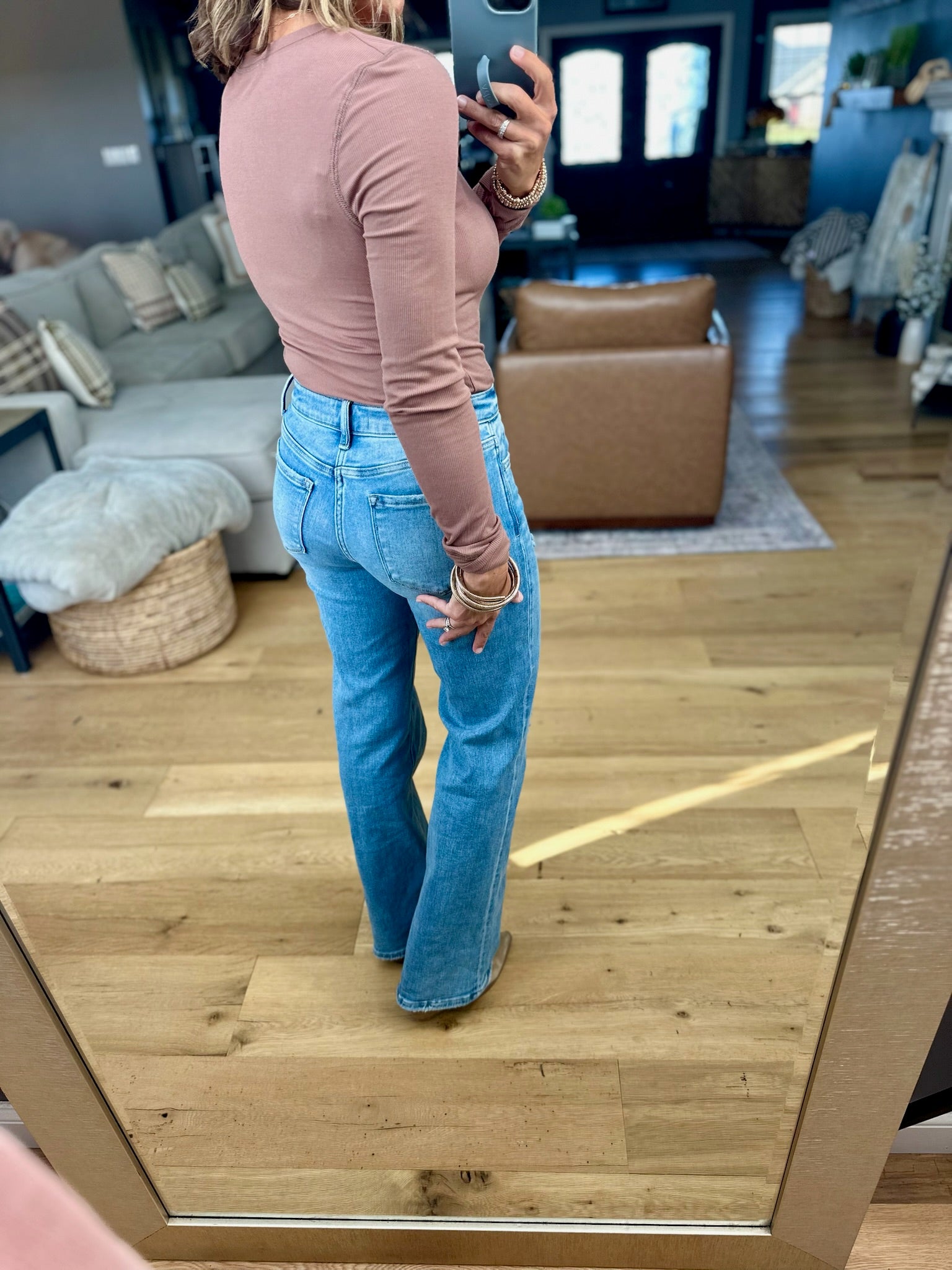 The Lennie Ribbed Long Sleeve Top-Wasabi & Mint-Anna Kaytes Boutique, Women's Fashion Boutique in Grinnell, Iowa