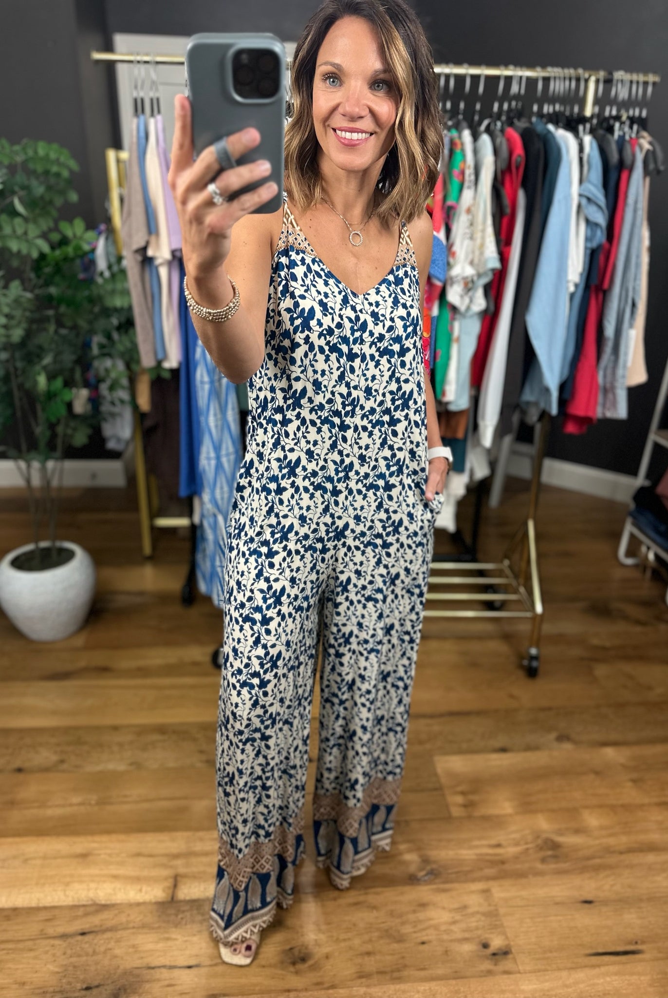 Haven't Met You Yet Patterned Jumpsuit-Jumpsuits-ee:some-Anna Kaytes Boutique, Women's Fashion Boutique in Grinnell, Iowa